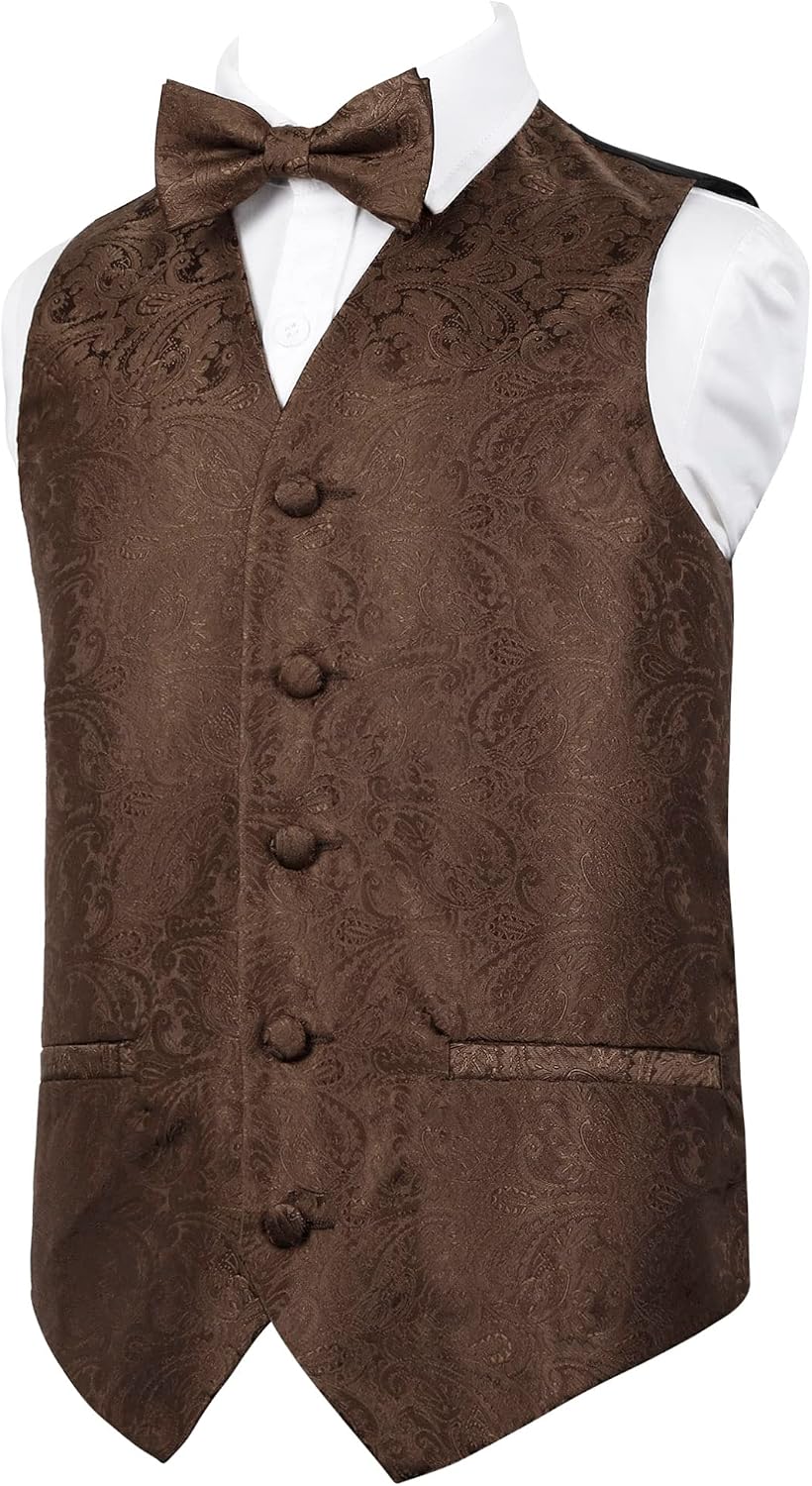 Thumbnail 6 de Alizeal Boys Classic Paisley Bow Tie and Suit Vest Set