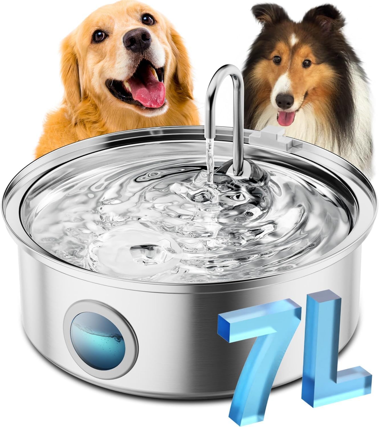 Detalle de oneisall 7L Trinkbrunnen für Hunde mit LED