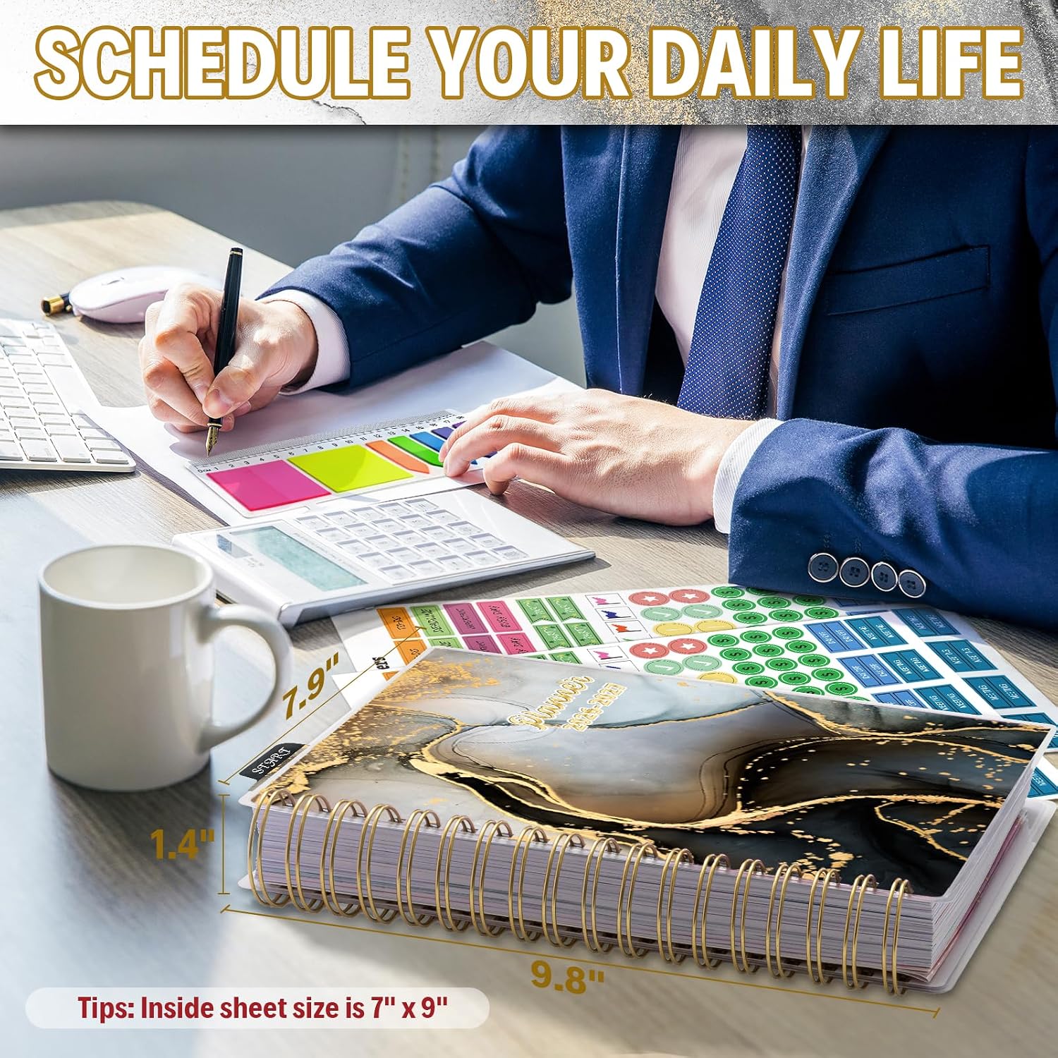 Detalle de montcool MCOPAPBK2407 18-Month Academic Planner with Weekly and Monthly Views