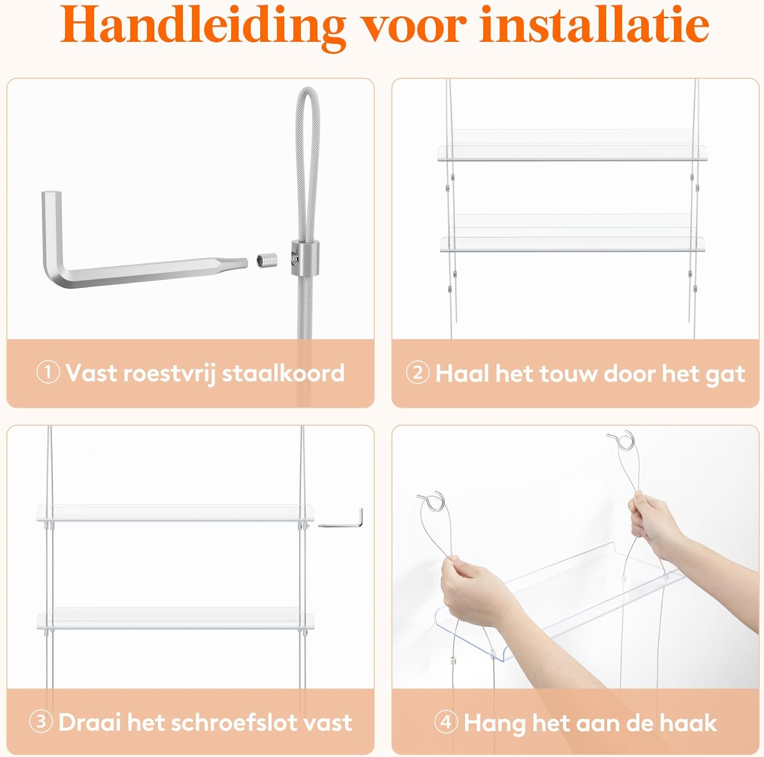 Thumbnail 6 de Lifewit 24127 wandplank voor planten, transparant en verstelbaar met 3 niveaus