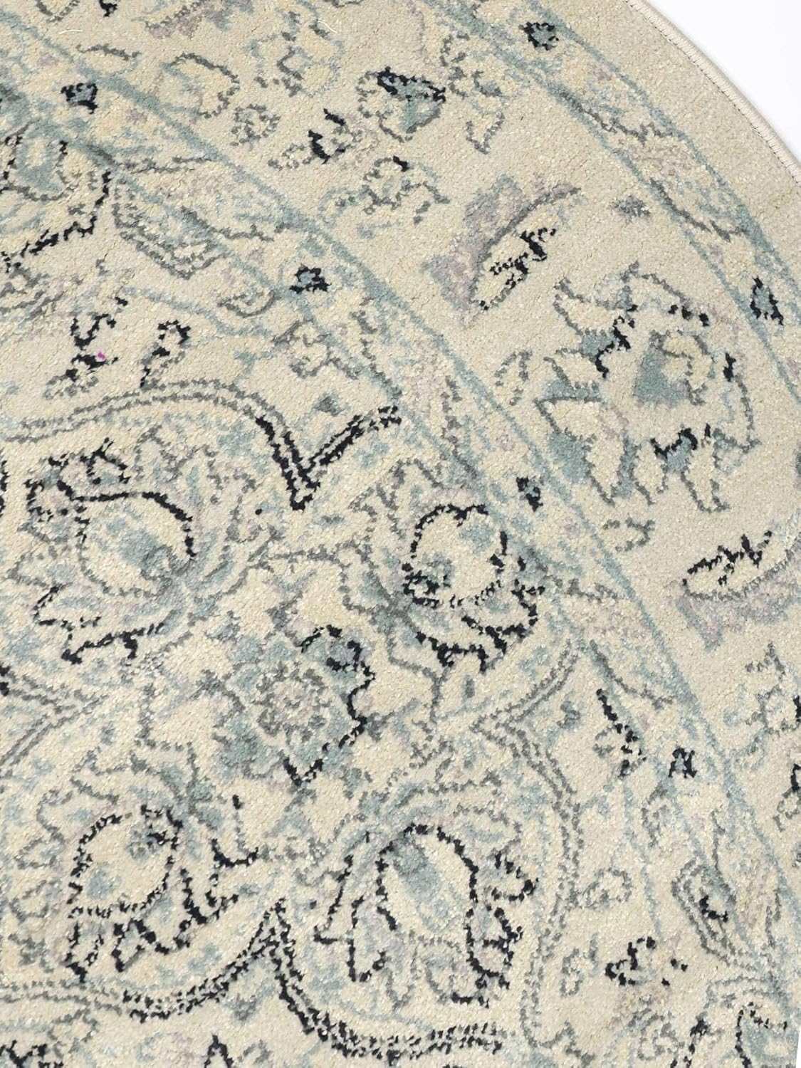 Detalle 2 de RugVista Ziegler Greenville rond tapijt Ø 150 cm, crèmewit, beige en lichtblauw