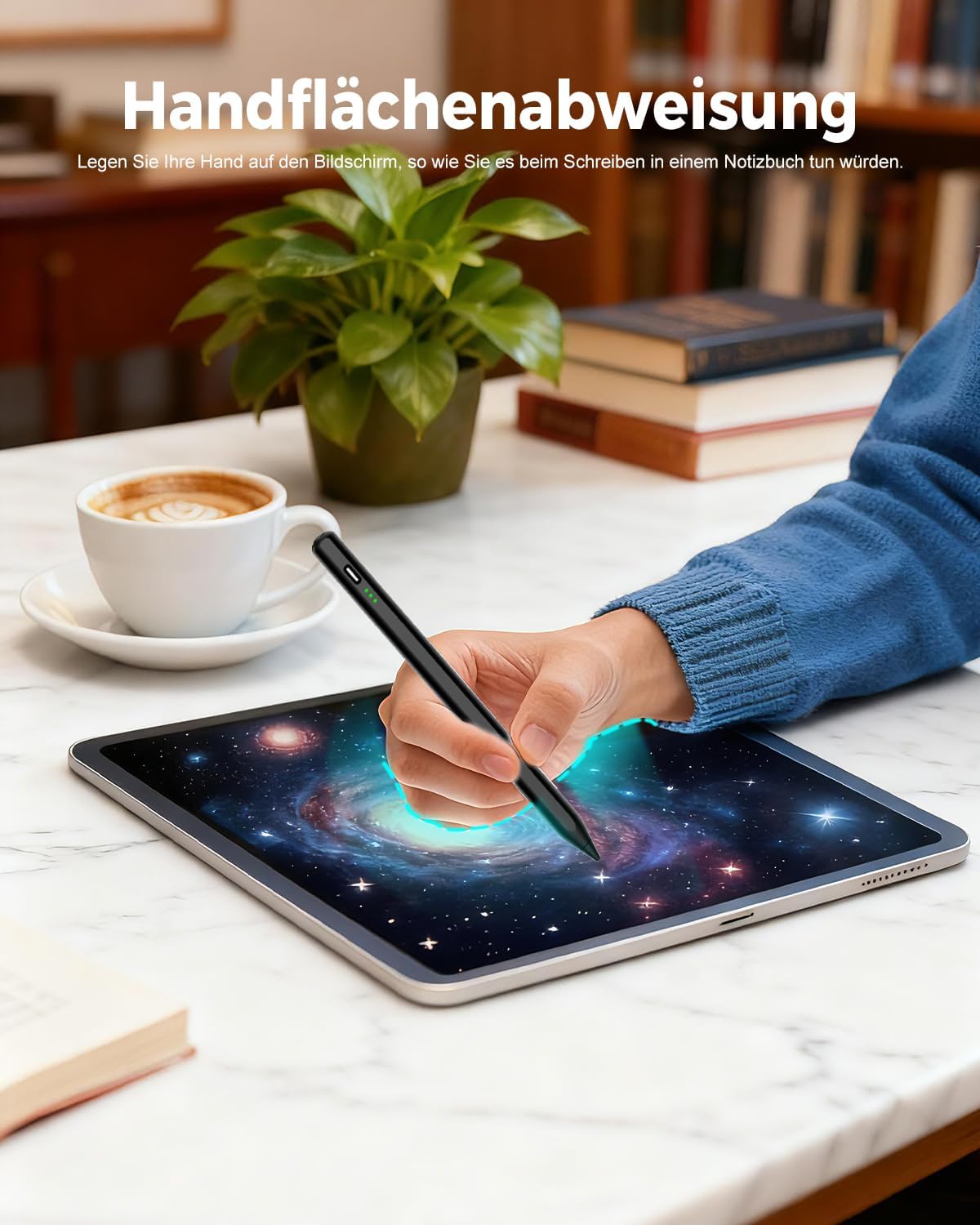 Thumbnail 4 de Varkda Penna stilo compatibile con iPad 10ª/9ª/8ª/7ª/6ª, iPad Air 3/4/5, iPad Pro 11/12,9 e iPad Mini 5/6 (stilo nero, ricarica rapida, magnetico)