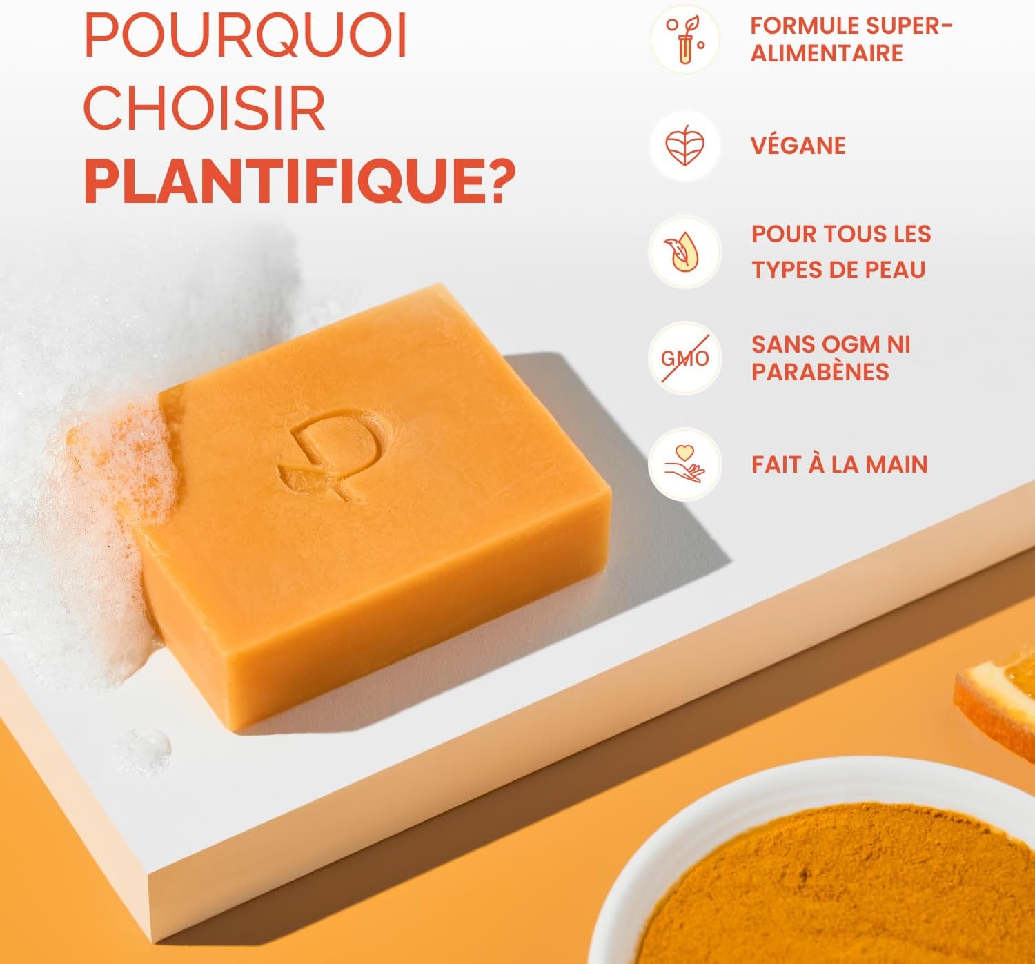 Thumbnail 6 de PLANTIFIQUE Turmeric & Kojic Acid Soap : savon visage et corps anti-taches (4 barres)