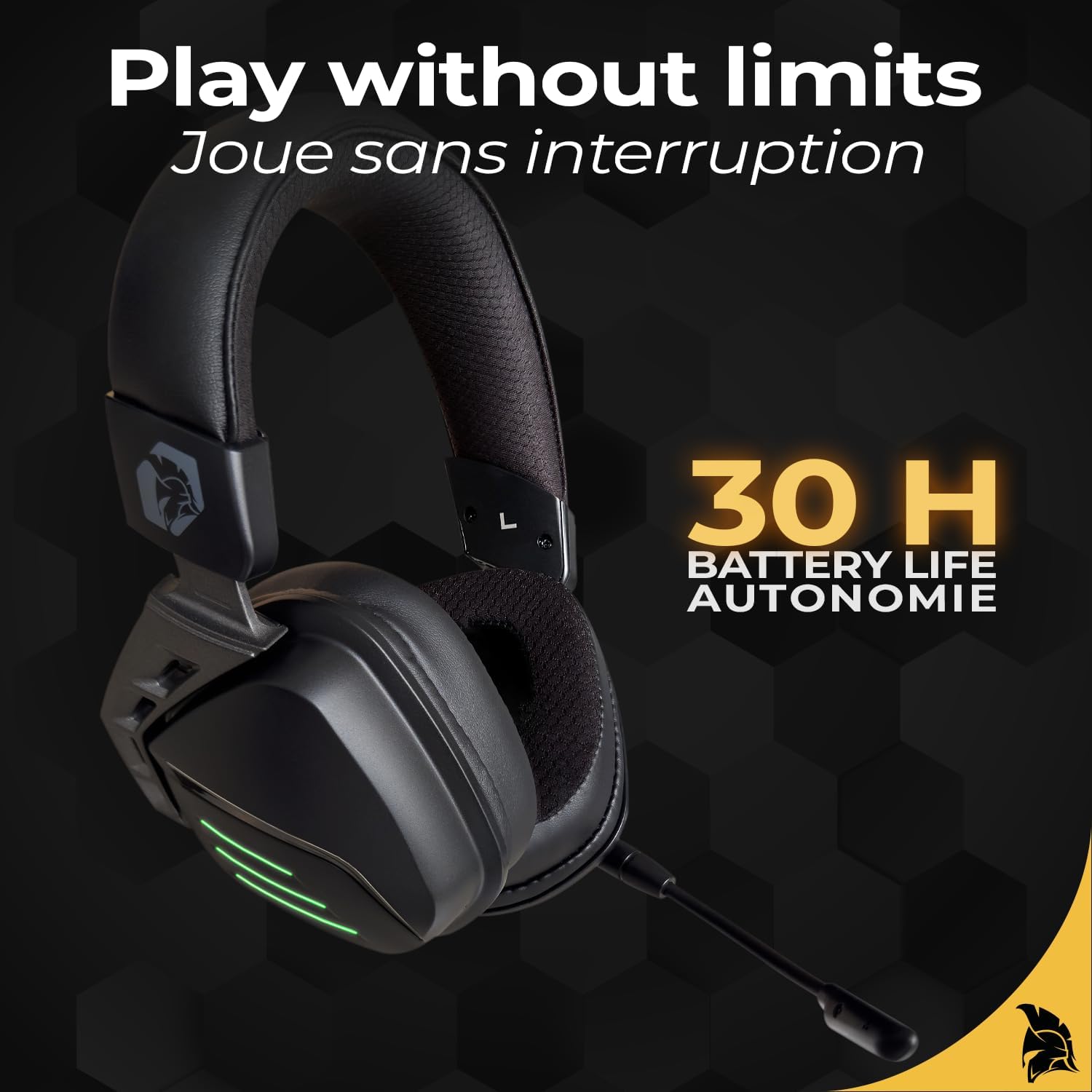 Thumbnail 3 de EMPIRE GAMING EH20 : casque gaming sans fil 2,4 GHz WiFi, micro détachable et son 7.1 virtuel