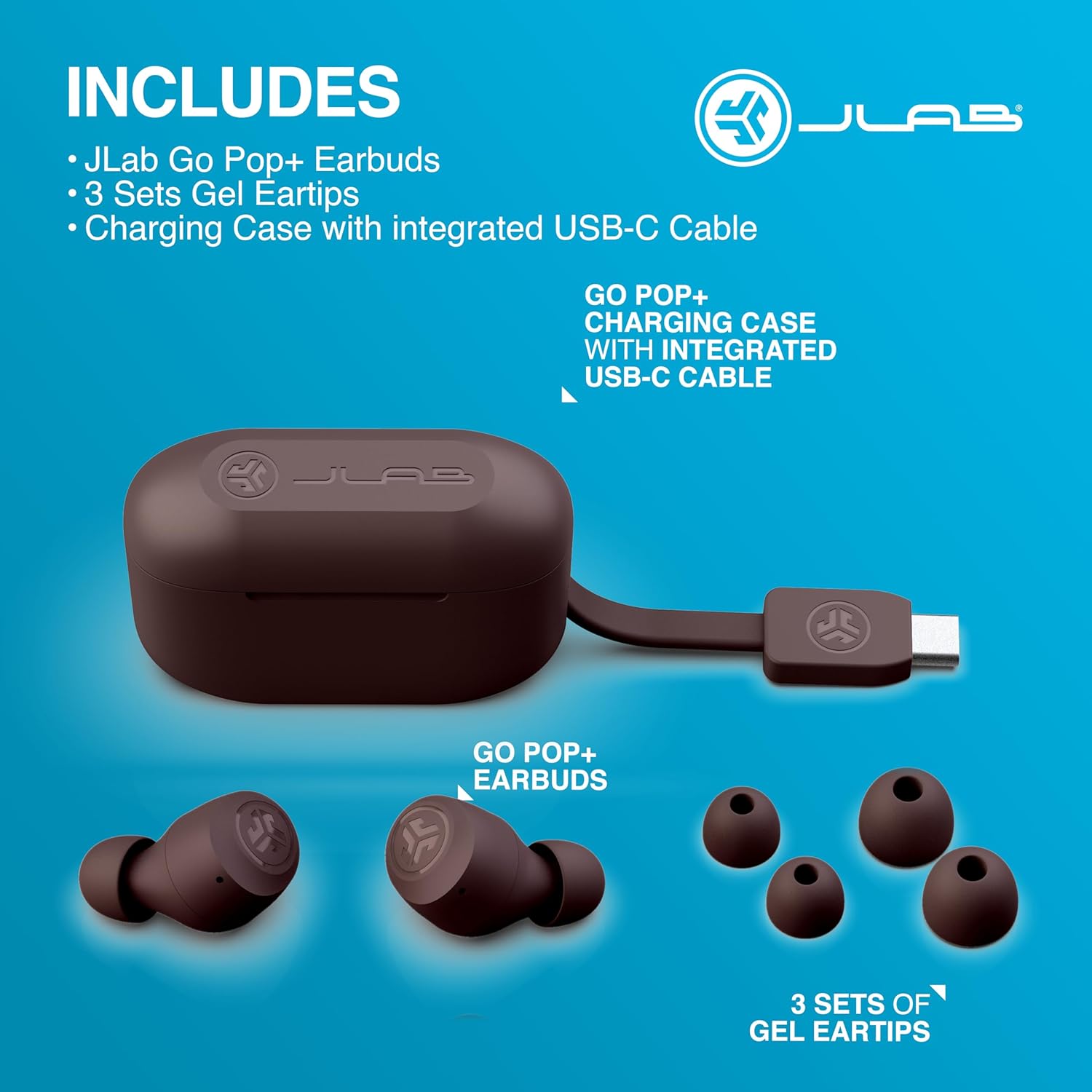 Thumbnail 6 de JLab Go Air Pop+ True Wireless In-Ear Bluetooth-Kopfhörer mit Mikrofon, Dual Connect und EQ3 Sound