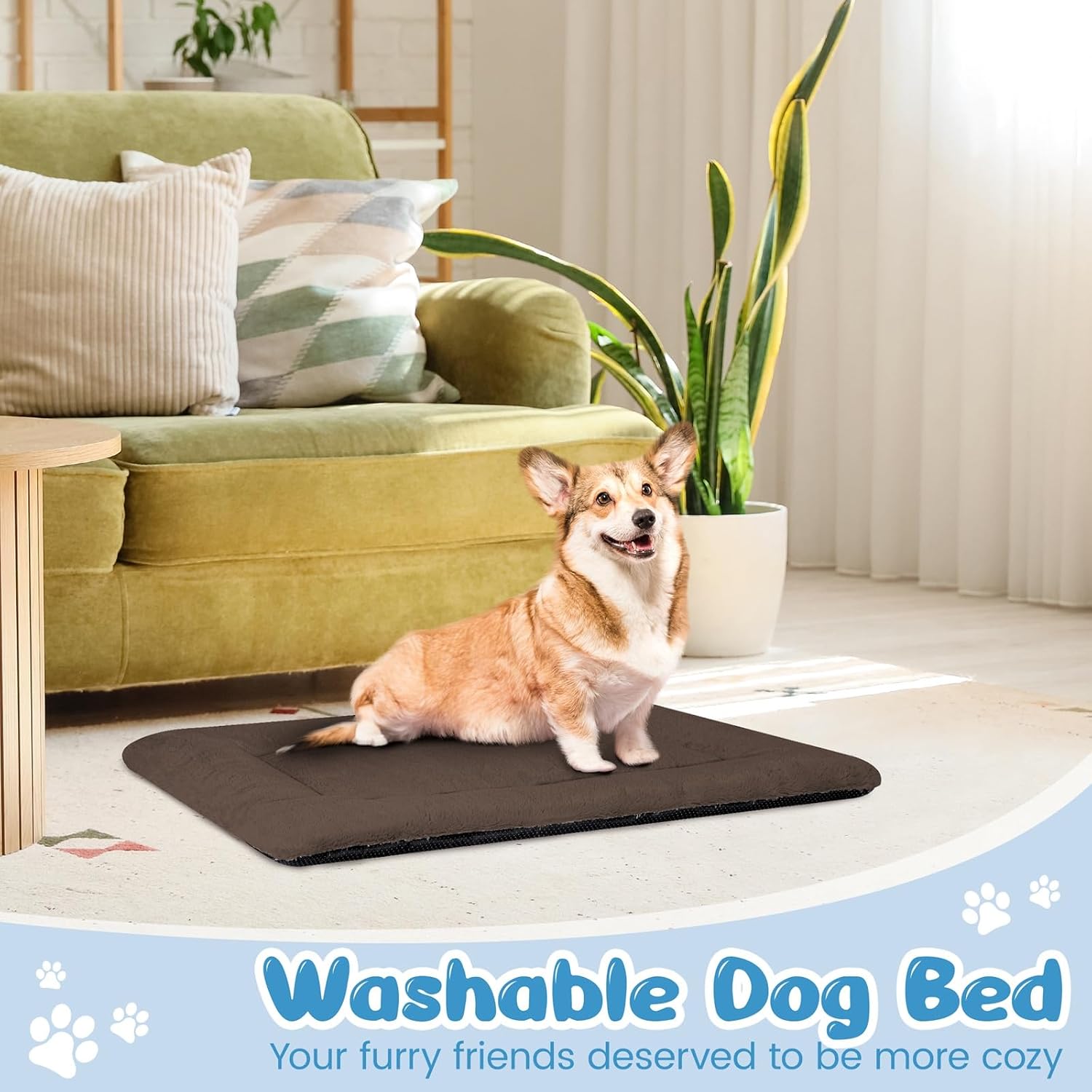 Thumbnail 6 de Baodan Medium Washable Plush Dog Bed (75x50 cm) – Soft, Warm Mat for Medium to Large Dogs