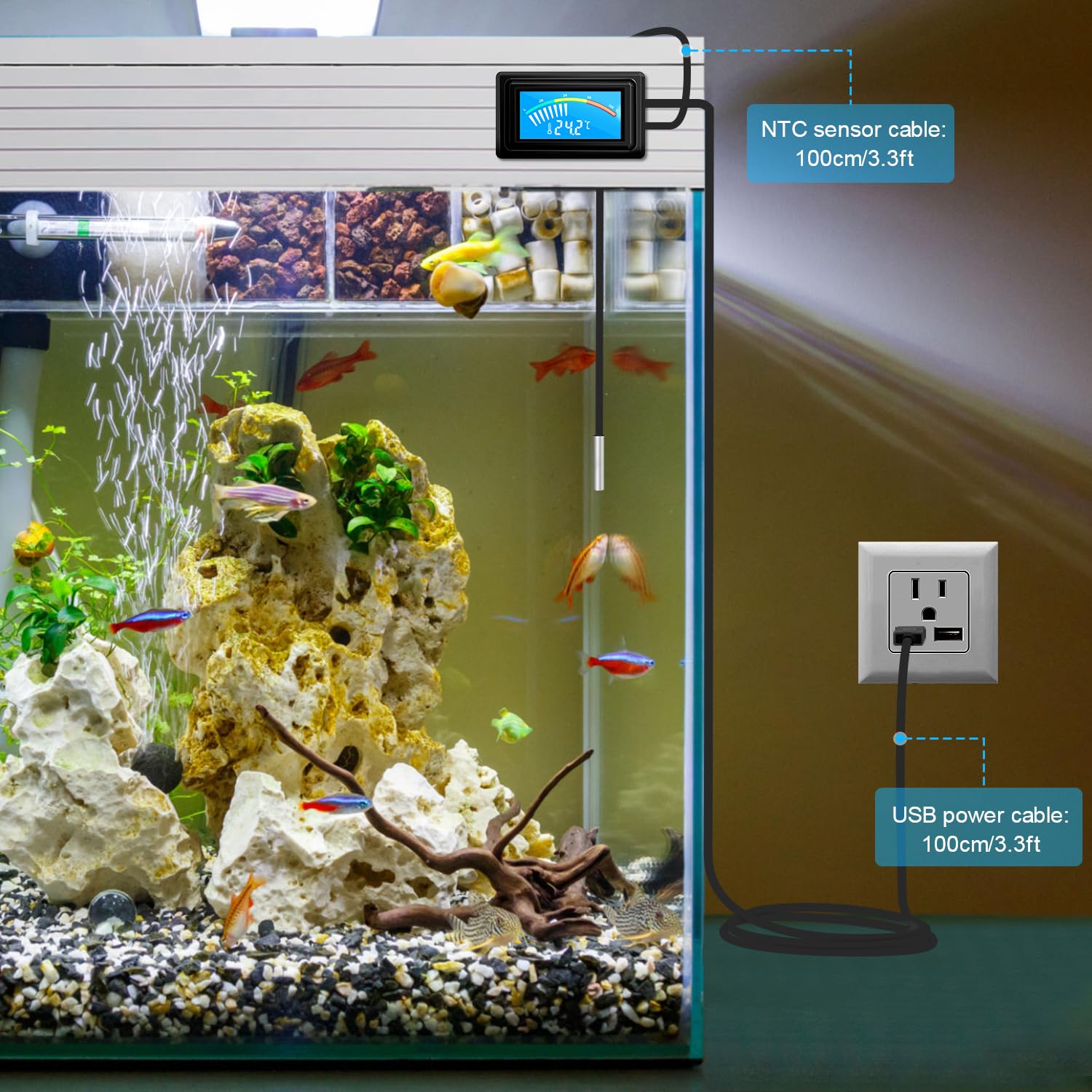 Thumbnail 4 de KETOTEK USB Termometro Digitale per Acquario 110°C