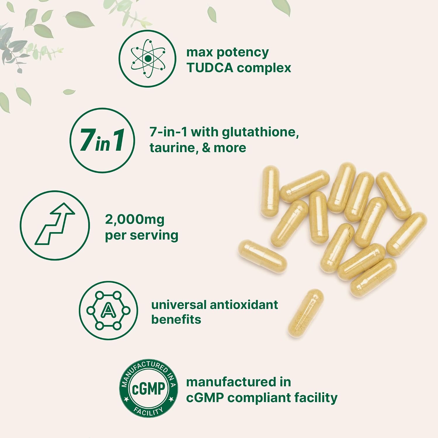 Detalle de Micro Ingredients TUDCA Supplement, 240 Capsules