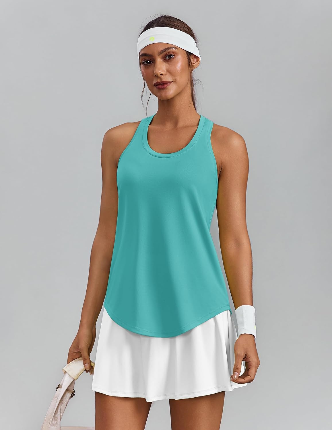 Detalle 2 de PINSPARK Soft Workout Tank Tops for Women UPF 50+ U Neck Athletic Shirts