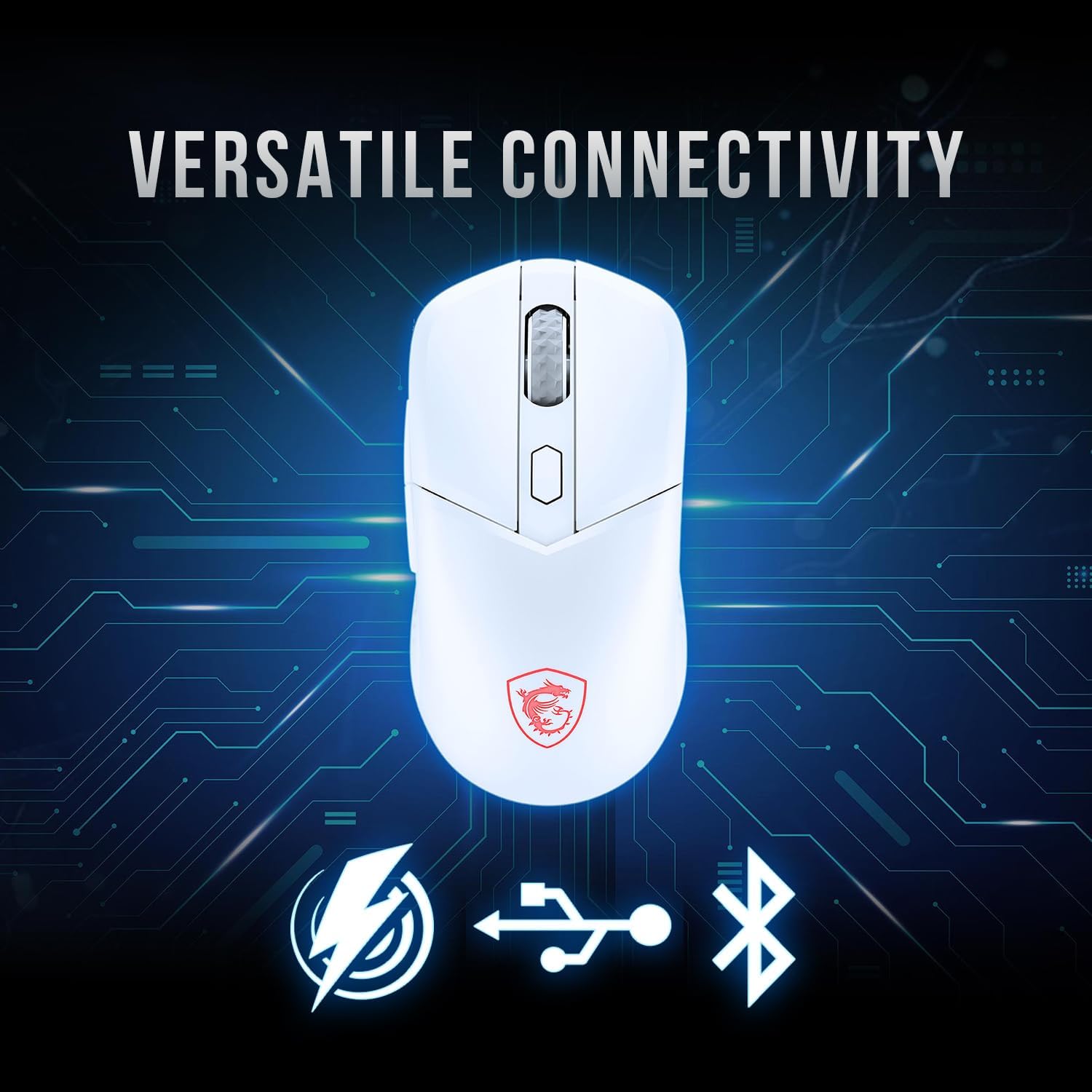 Thumbnail 6 de MSI VERSA 300 W WHITE Wireless Gaming Mouse, 8,000 DPI, 30M+ Kailh Switches