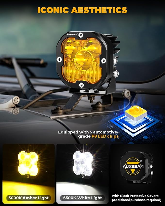 Detalle 2 de Auxbeam XP-Ultra Series 3" 80W Cube LED Pods 9600LM