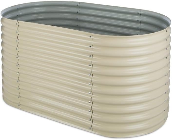 Detalle de blumfeldt High Grow verhoogde plantenbak 160 x 80 x 80 cm, beige staal