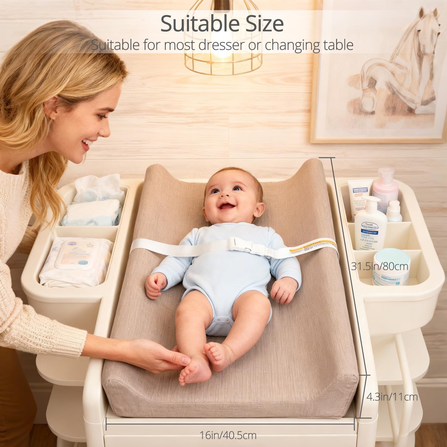 Detalle 2 de JVEOO Muslin Baby Changing Pad with 2 Covers and Waterproof Lining