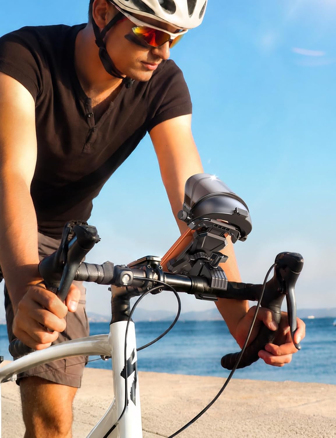 Thumbnail 4 de JOYROOM Bike Phone Holder Mount with Sunshade and Full Silicone Protection (4.7–7 in phones)
