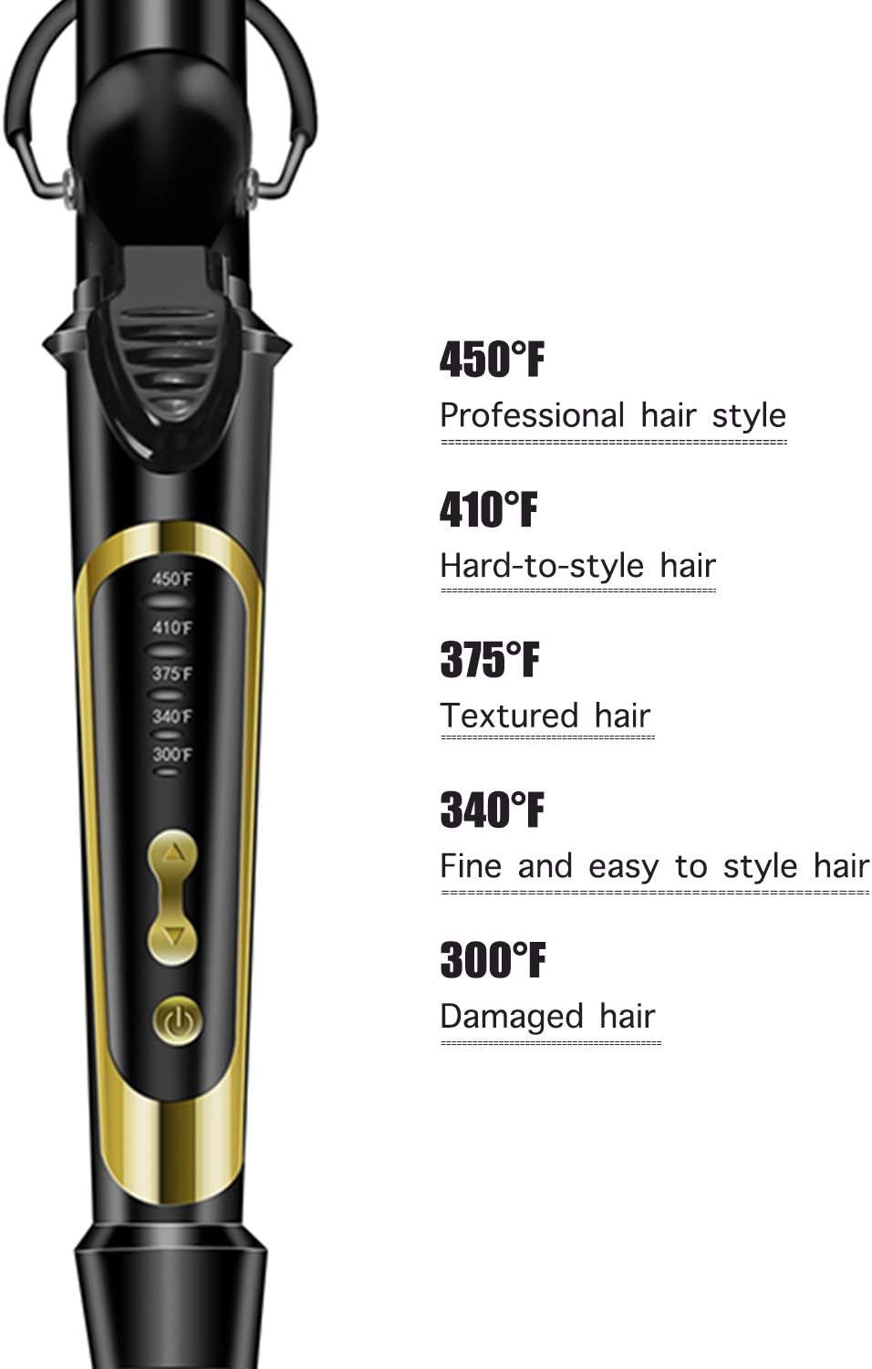 Thumbnail 6 de Lanvier 1-Inch Extra Long Ceramic Tourmaline Curling Iron with Dual Voltage
