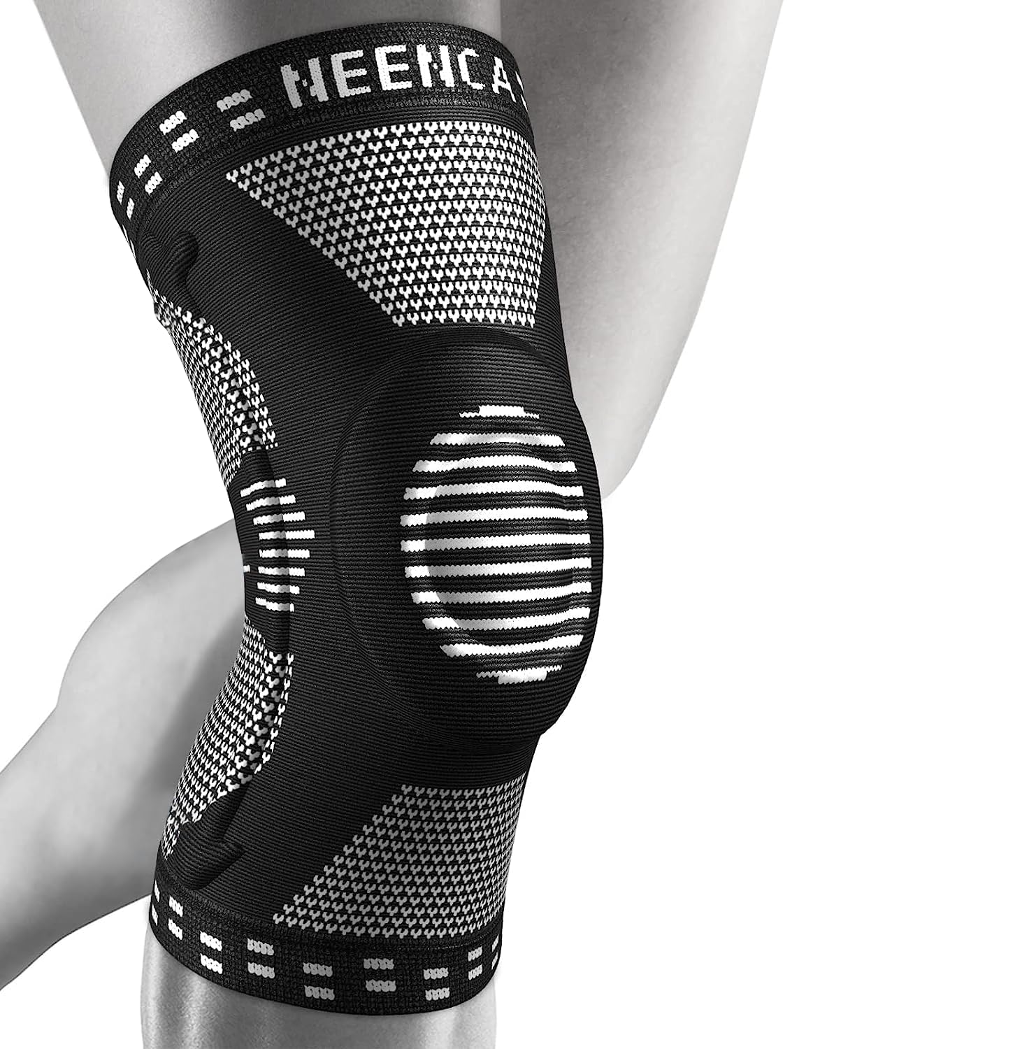 Detalle de NEENCA Kniestütze mit Patella-Gel-Pads & Feder-Seitenstabilisatoren – komprimierte Kniebandage für Sport und Gelenkschmerzen