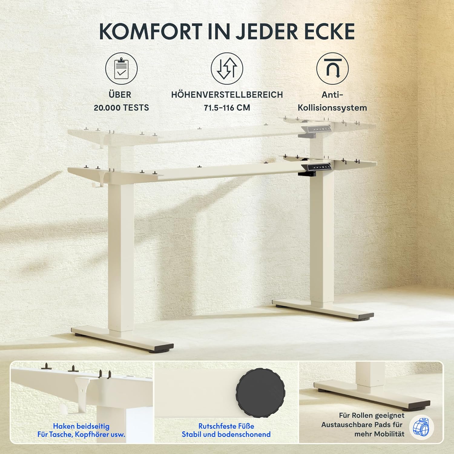 Detalle 2 de FLEXISPOT Scrivania Regolabile 50x100