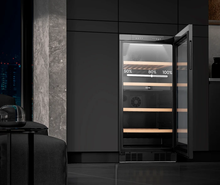 Detalle de ETNA WKV584 Weinkühlschrank – 108 Flaschen, 239 L, zwei Zonen