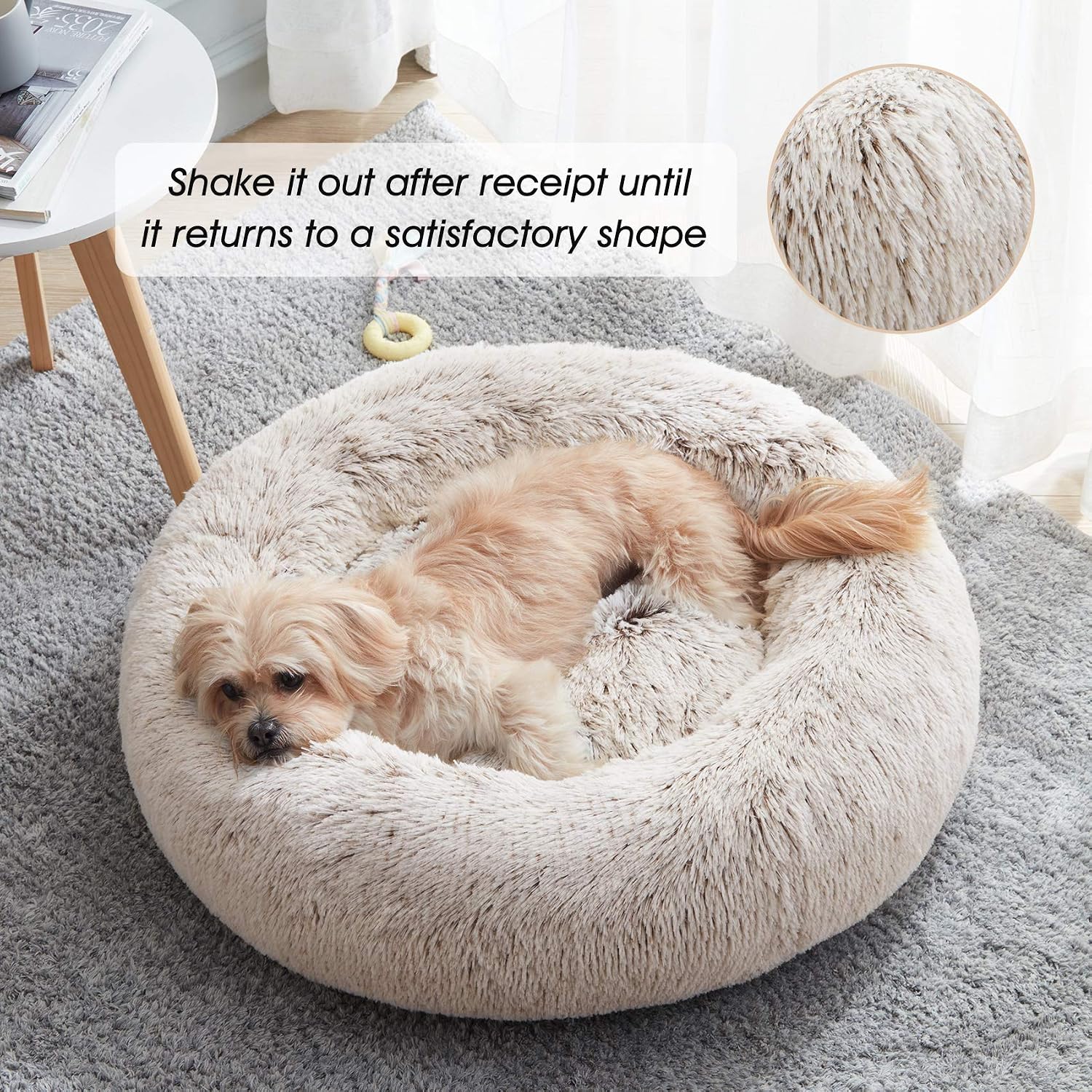 Detalle 2 de WESTERN HOME WH LBUS20CB68LCXL= 27-Inch Calming Donut Dog Bed, Faux Fur