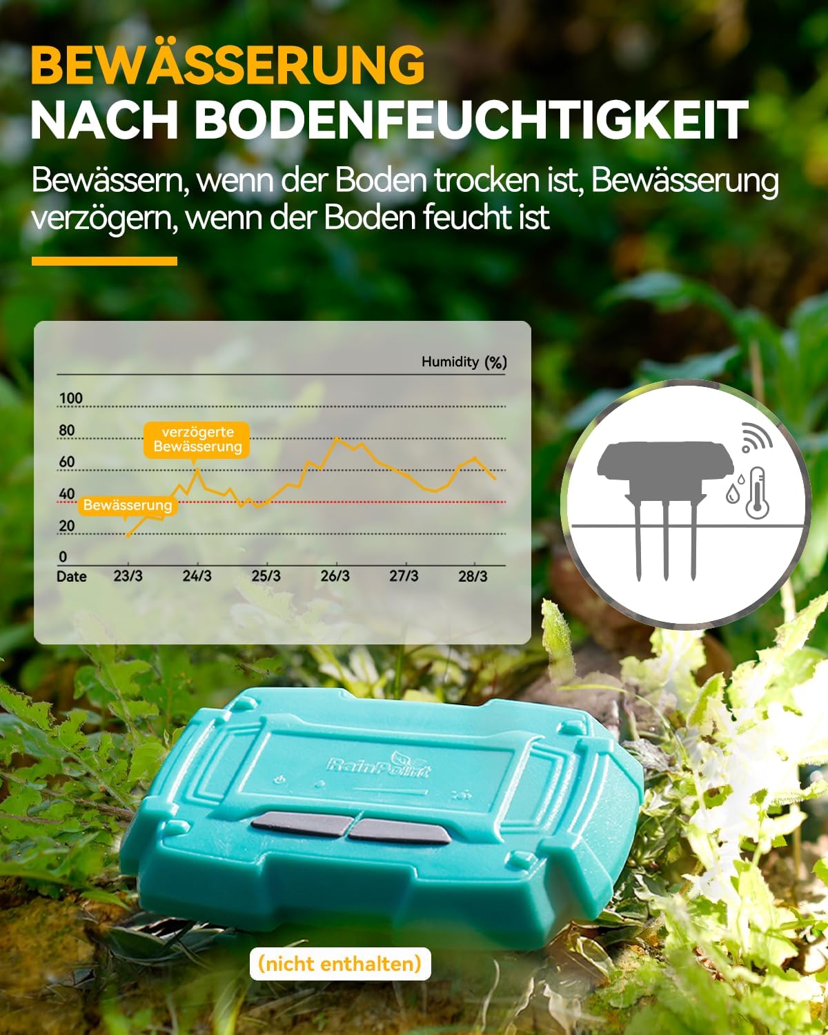 Thumbnail 4 de RAINPOINT WLAN-Bewässerungscomputer (2,4 GHz) mit Messingeinlass und App-/Sprachsteuerung