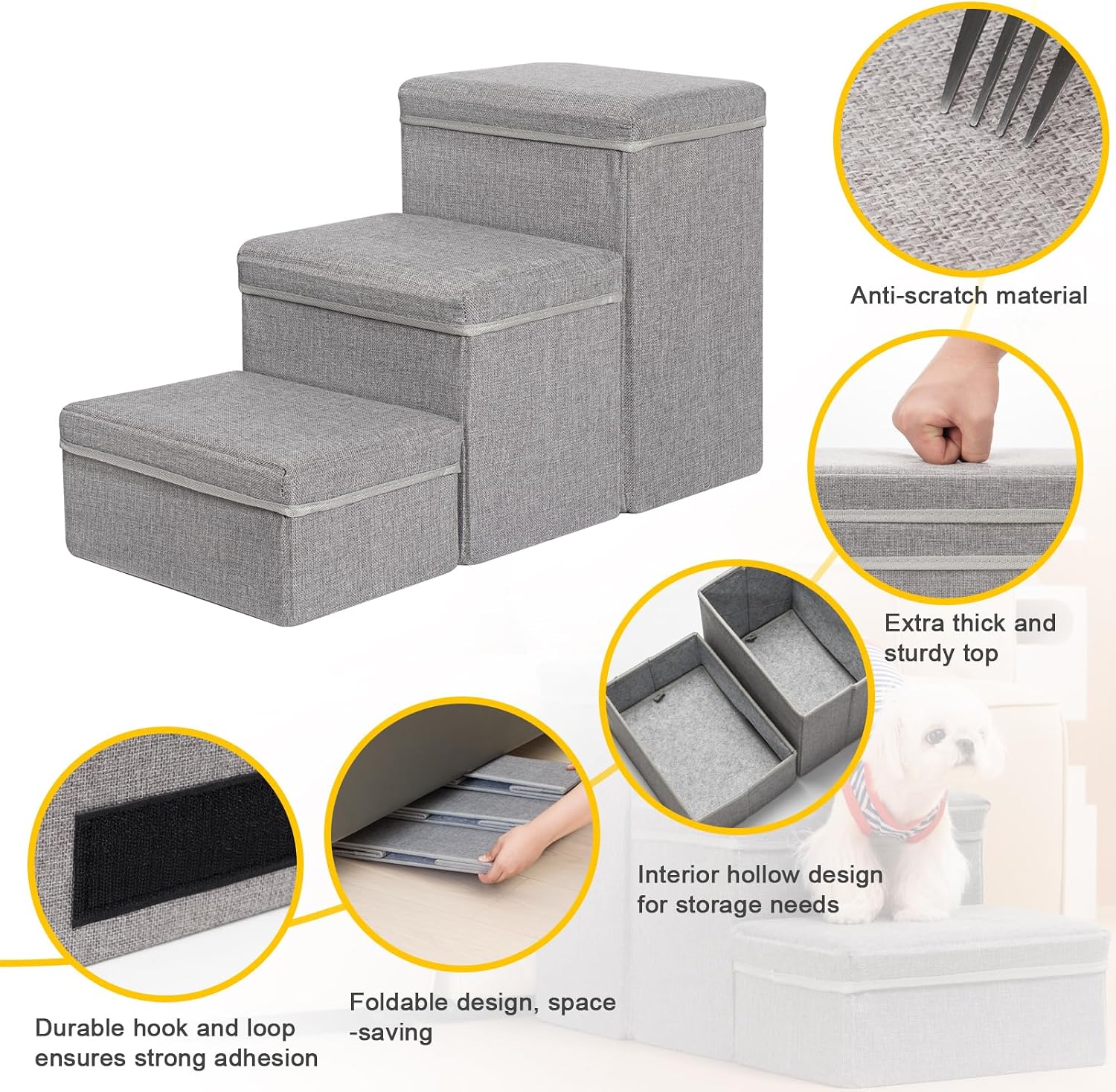 Thumbnail 5 de Uross Dog Stairs 3-step with storage