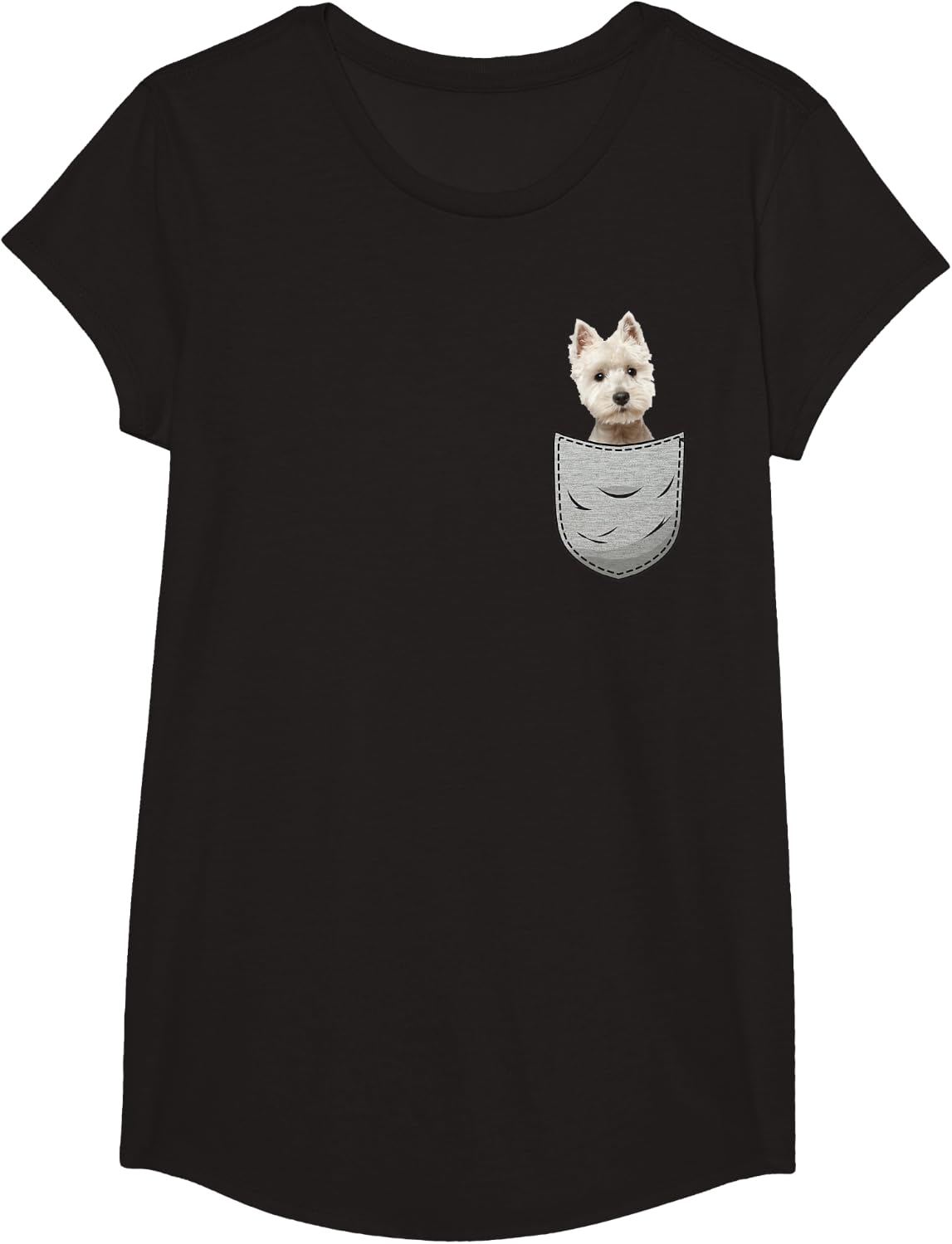 Thumbnail 6 de Westie White Sac: T-Shirt motif terrier des Highlands blanc pour chien