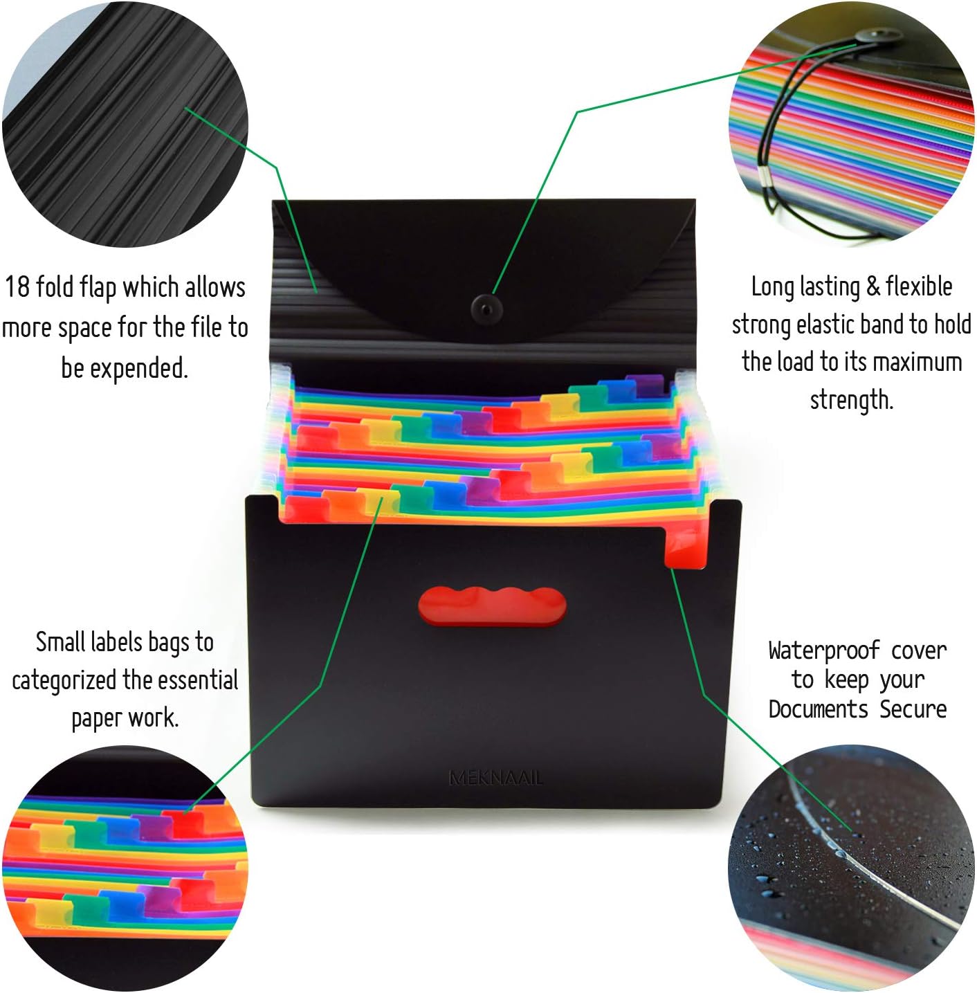 Thumbnail 4 de MEKNAAIL File Organiser 24 Pockets A4