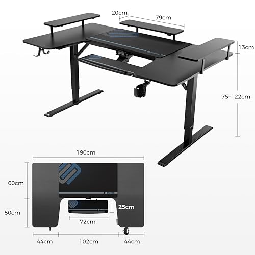 Detalle de Bureau EUREKA ERGONOMIC 190x110 cm