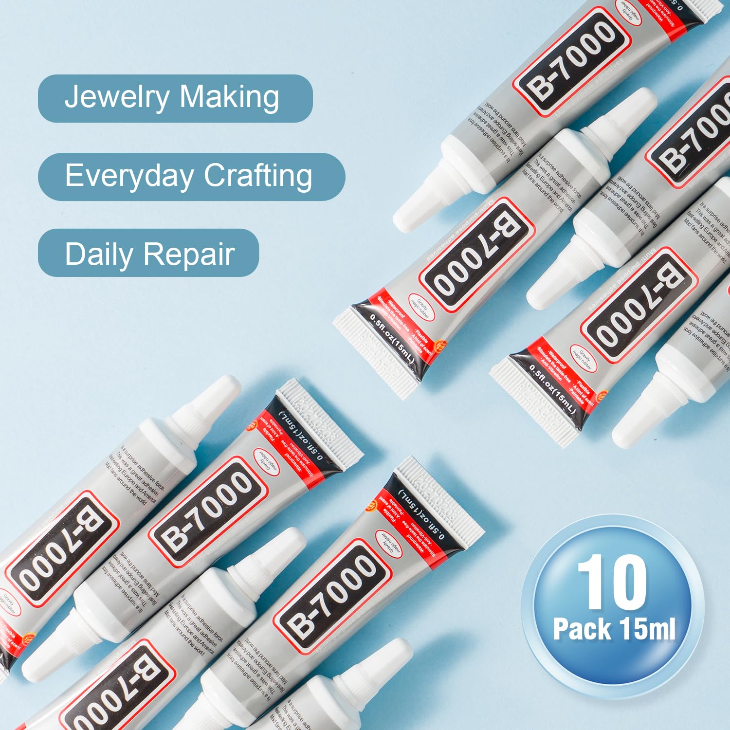 Thumbnail 6 de Zorela 10-Pack 15ml B7000 Clear Glue with Precision Tip – Multi-Purpose Craft Adhesive