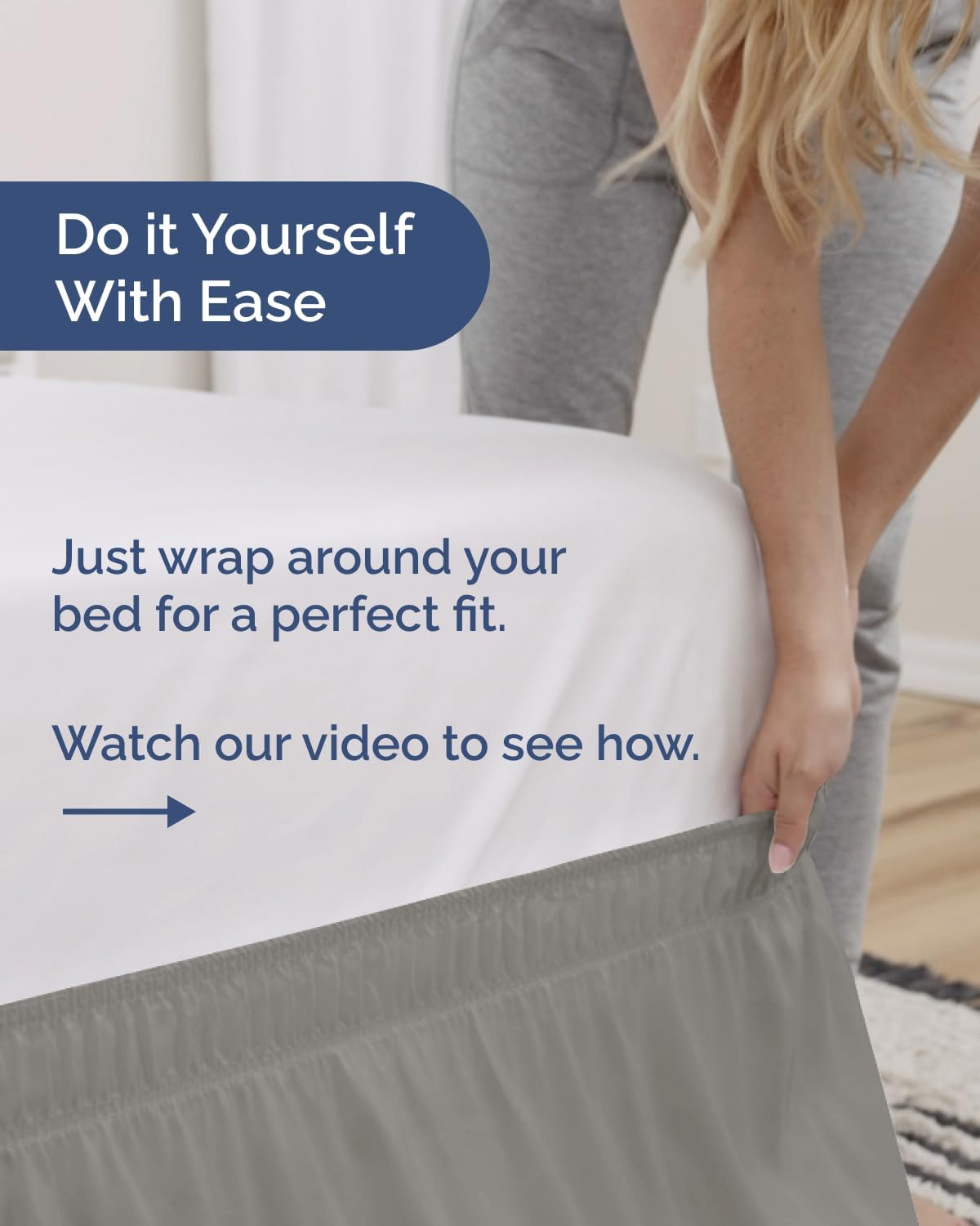 Detalle de CGK Unlimited King dust ruffle bed skirt