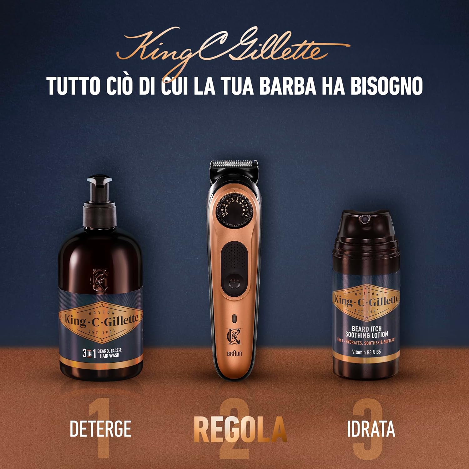 Detalle 2 de King C. Gillette Rasoio elettrico barba Pro con 40 impostazioni e rifinitore di precisione
