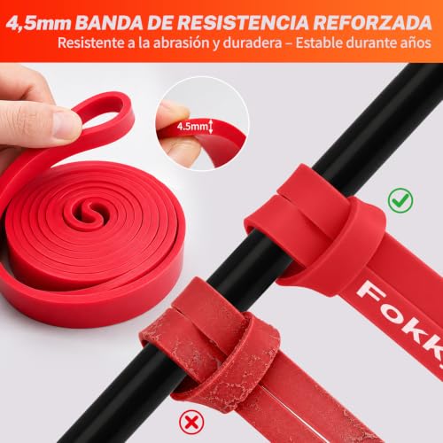 Detalle 2 de Fokky set de bandas elásticas de musculación, 4 resistencias y bolsa