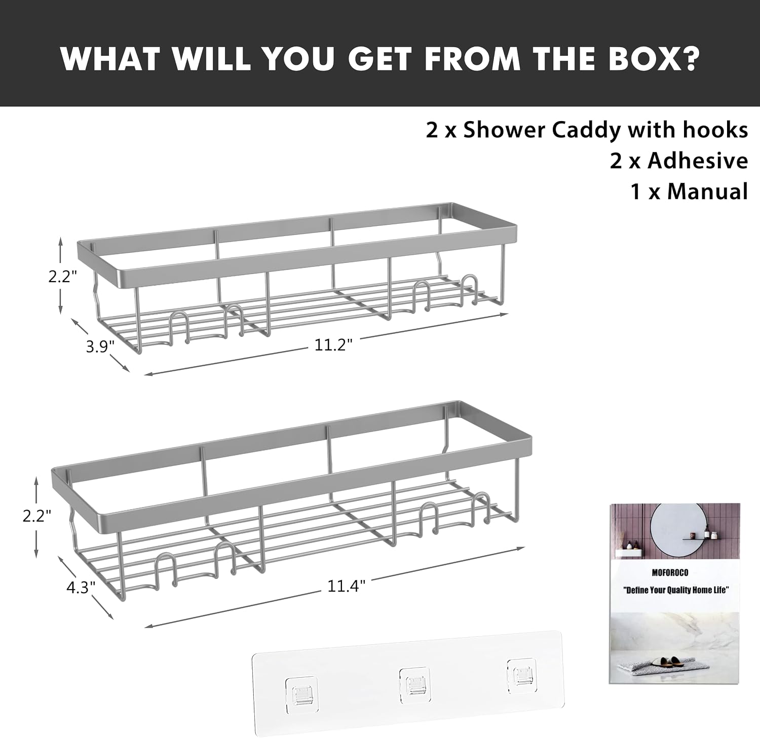 Detalle 2 de Moforoco Shower Caddy Stainless Steel