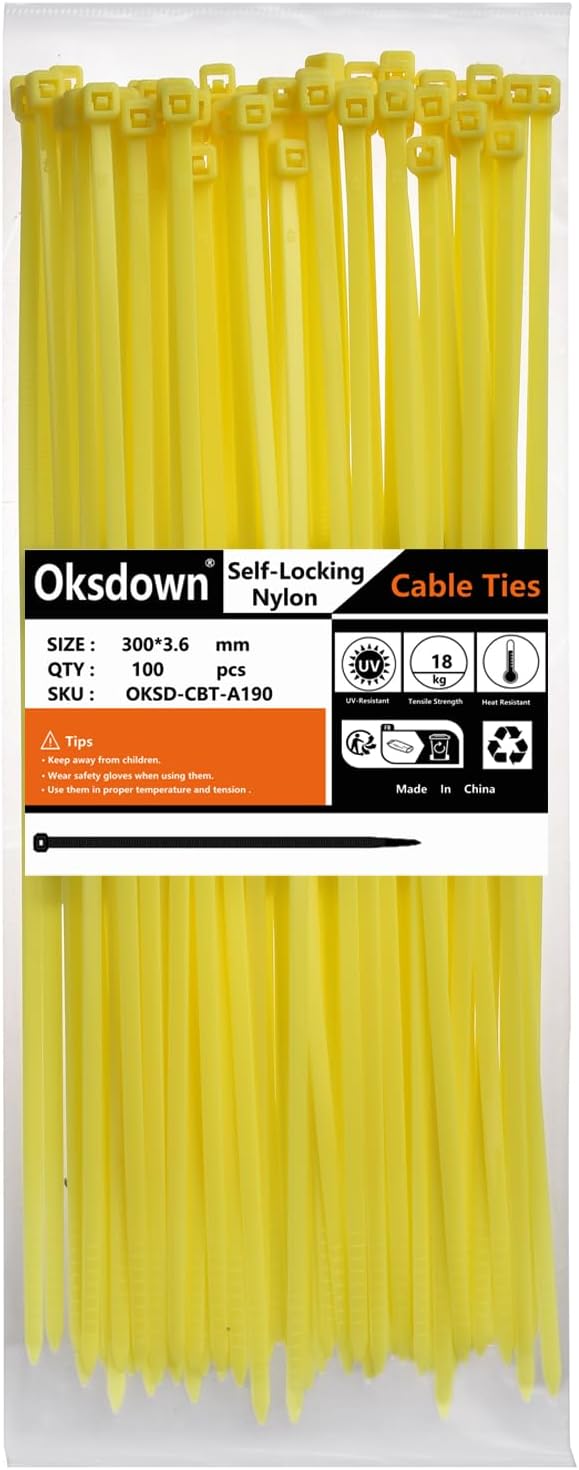 Thumbnail 5 de Oksdown 300mm Black Cable Ties 100 pack