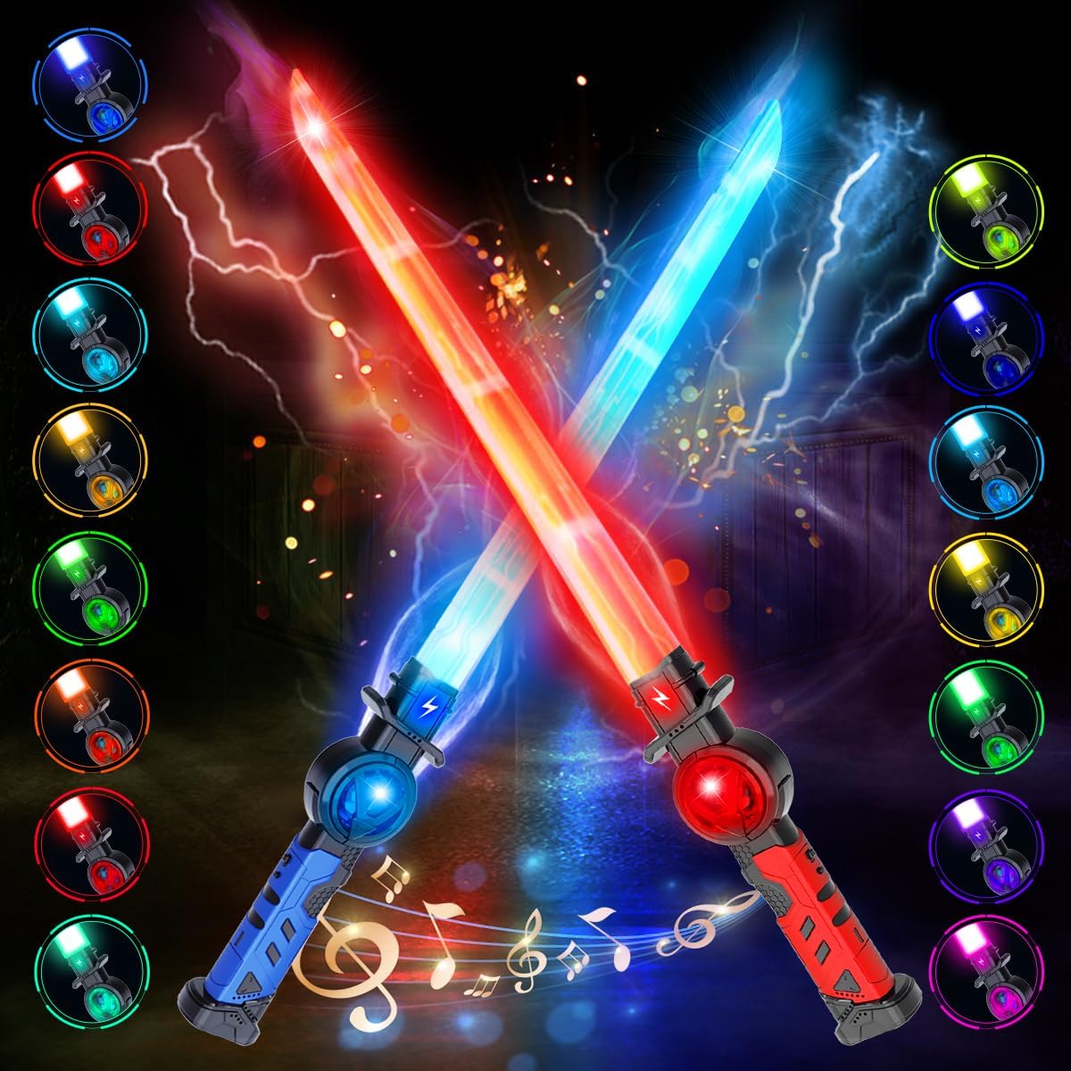 VATOS Lichtschwert 2er Set RGB