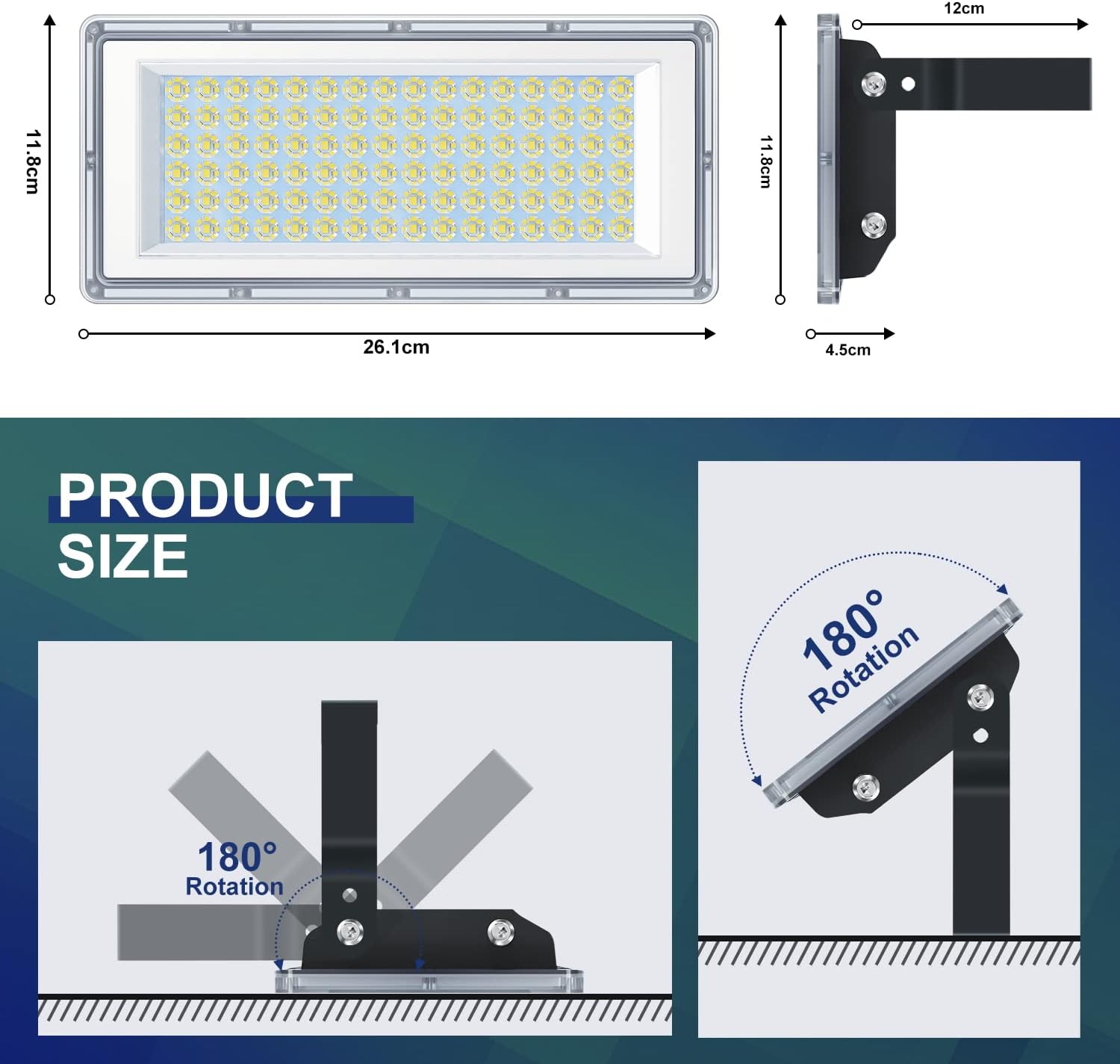 Detalle 2 de YIQIBRO LED Strahler Außen 100 W