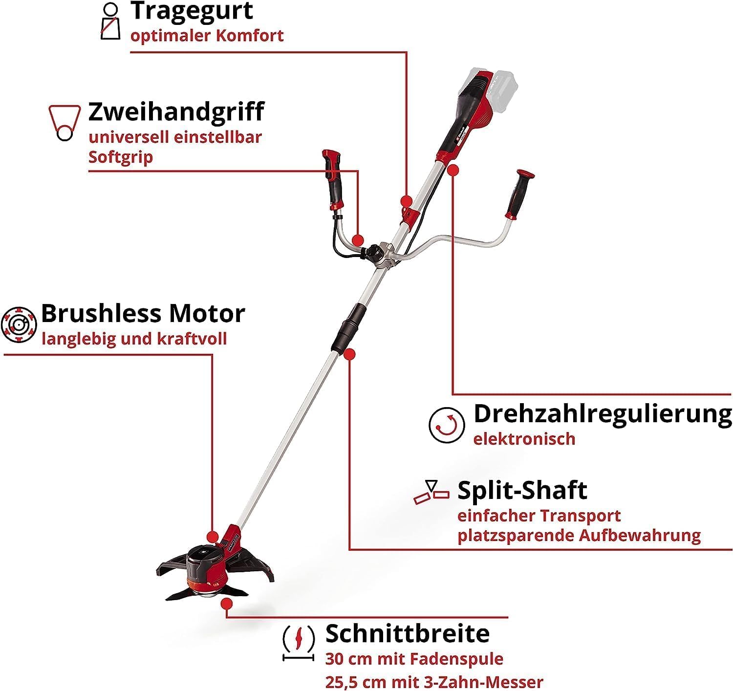 Thumbnail 2 de Einhell Akku-Sense Agillo 36/255 BL Power X-Change – 2×18 V Brushless, elektronische Drehzahlregulierung (ohne Akku & Ladegerät)