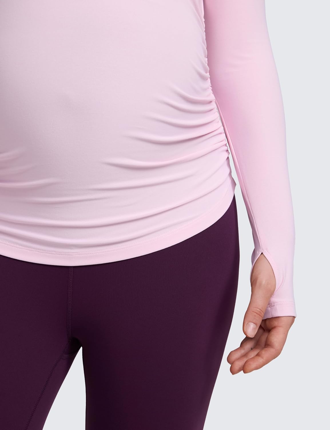 Thumbnail 4 de CRZ YOGA Womens Cloudweight Maternity Long Sleeve Tops Ruched – Lightweight, Breathable & Flexible