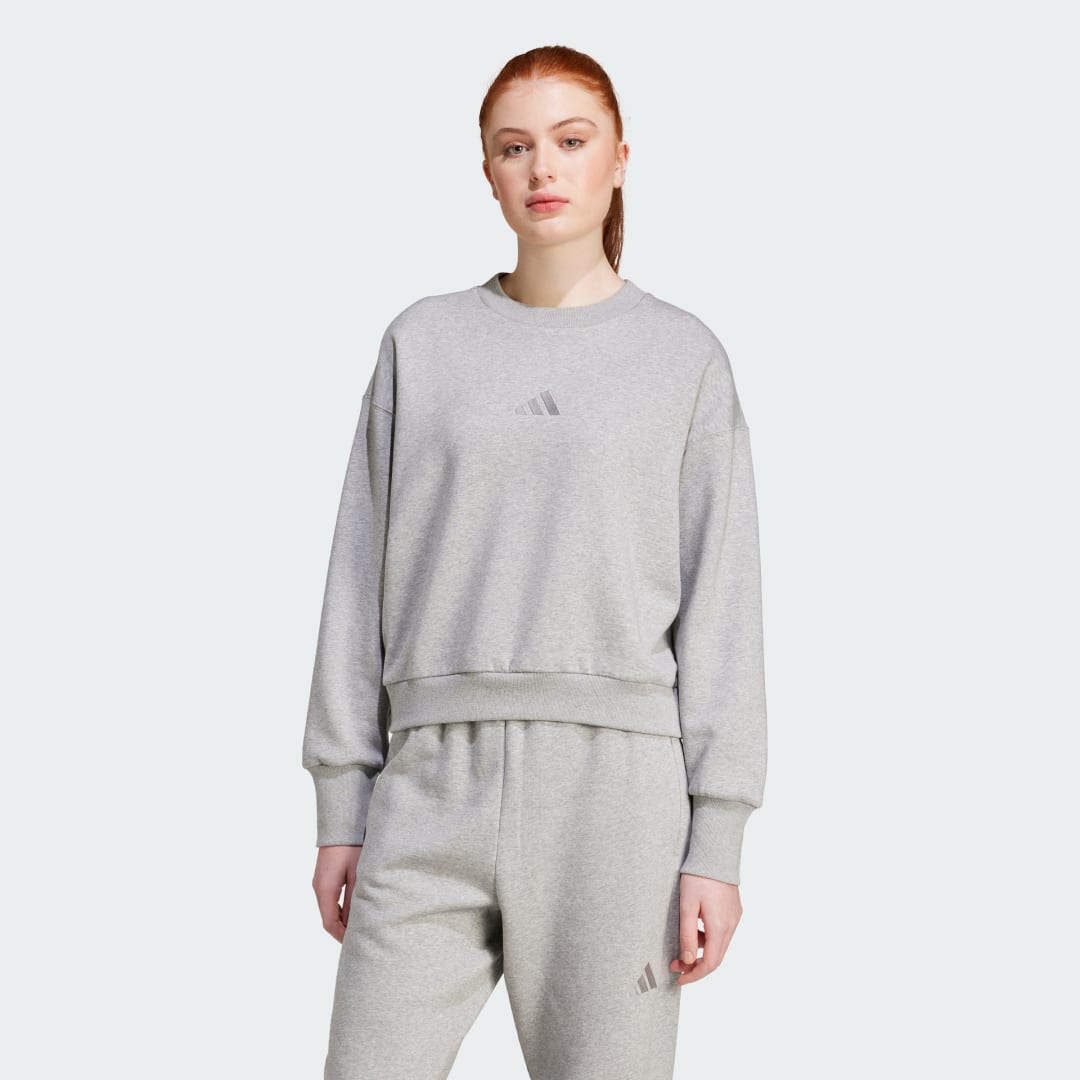 Detalle de Sudadera Adidas ALL SZN Fleece Loose gris: comodidad de estilo relajado