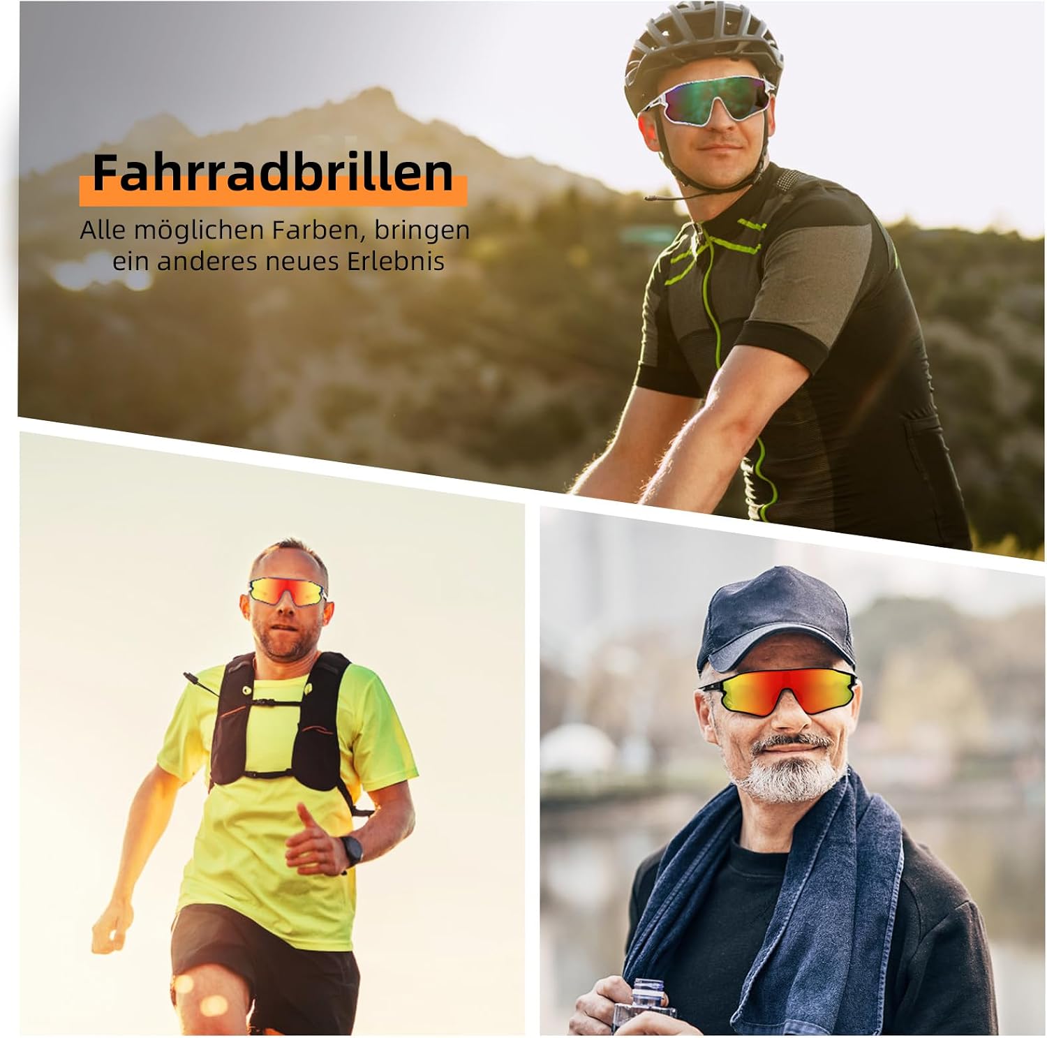 Detalle de DUCO Polarisierte Radsportbrille DC0029 – UV400, TR90-Rahmen, inklusive Box und Zubehör