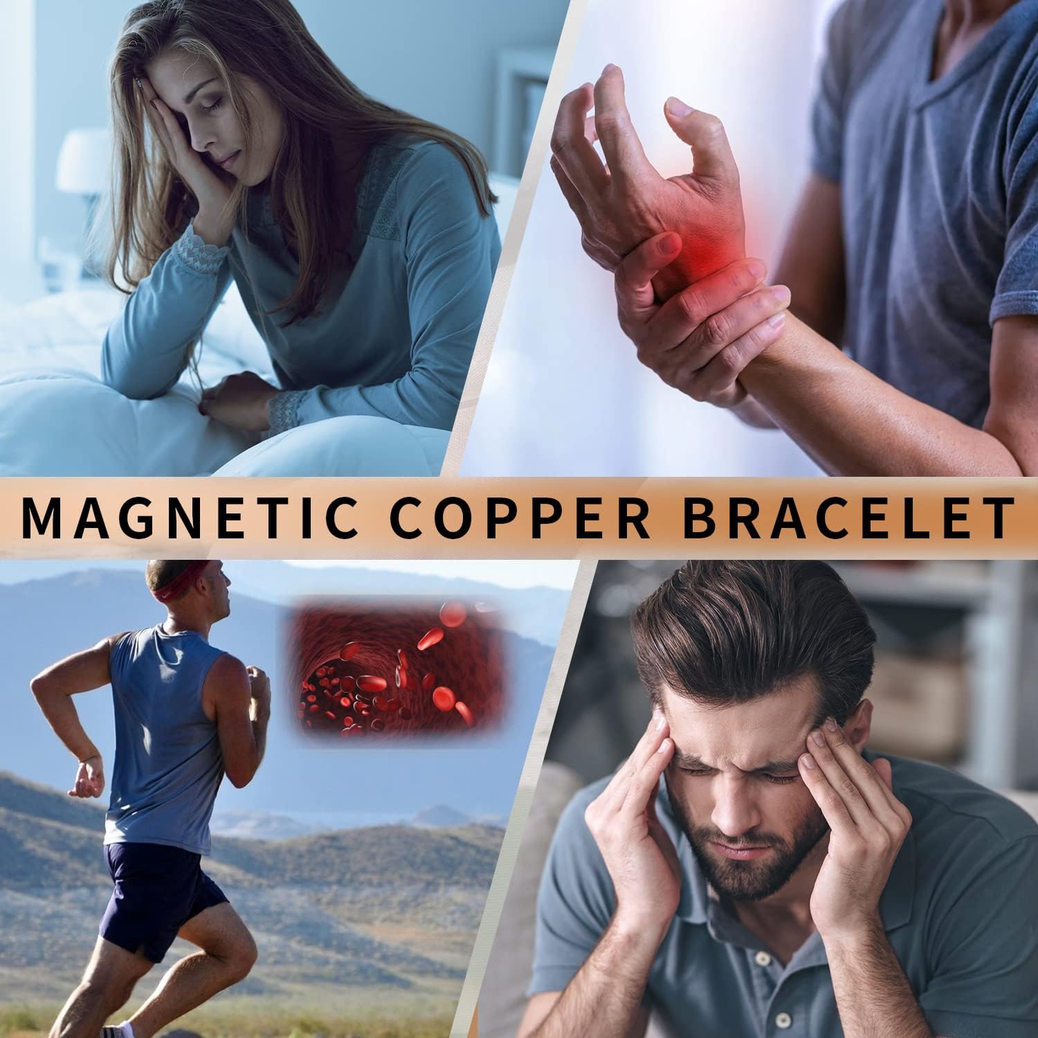 Thumbnail 2 de MagEnergy Copper Magnetic Bracelet (99.9% pure copper) with 8 magnets, adjustable 6.8-inch bangle
