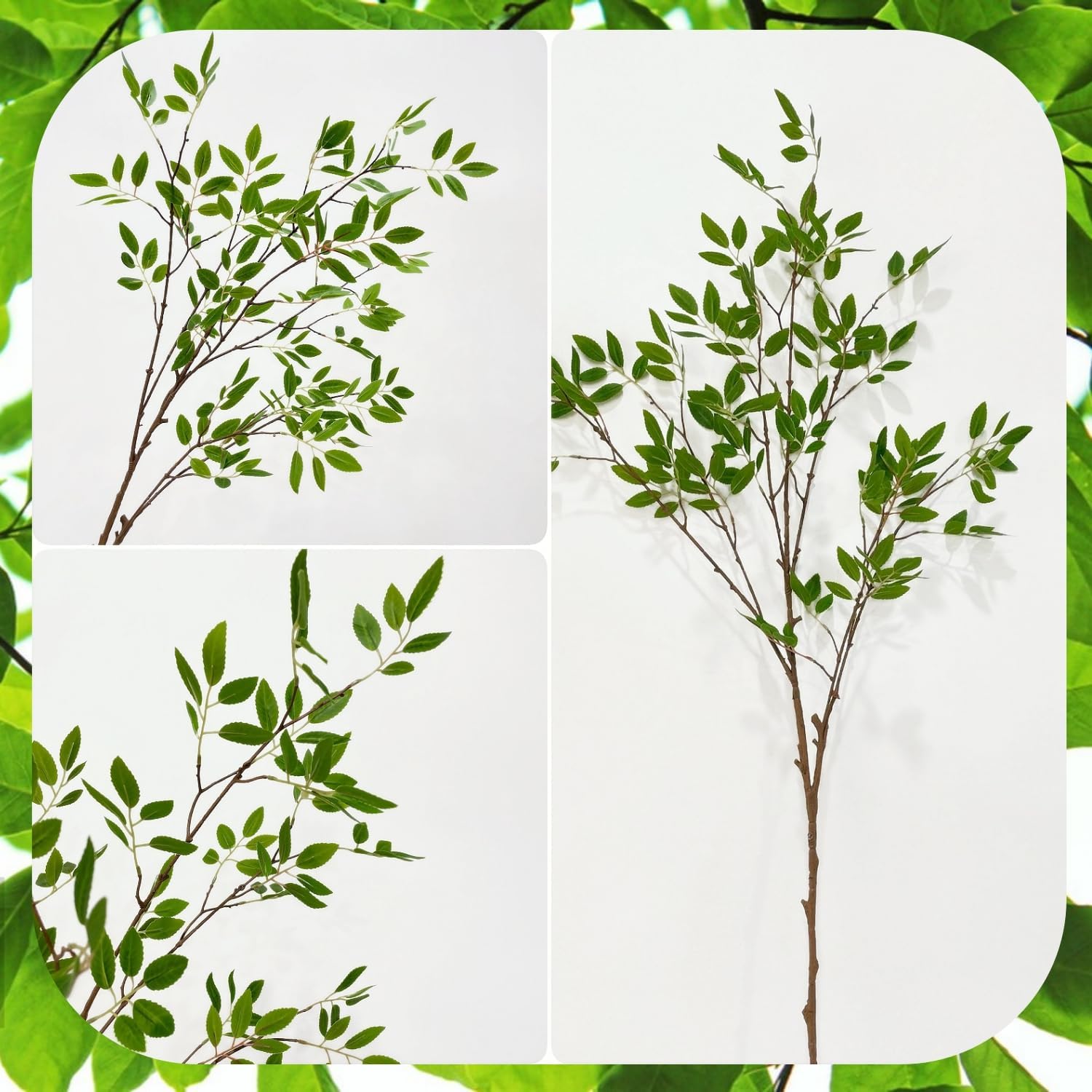 Detalle de MeDemcor Artificial Ficus Branches, 47.2-Inch Greenery Stems, 2-Pack