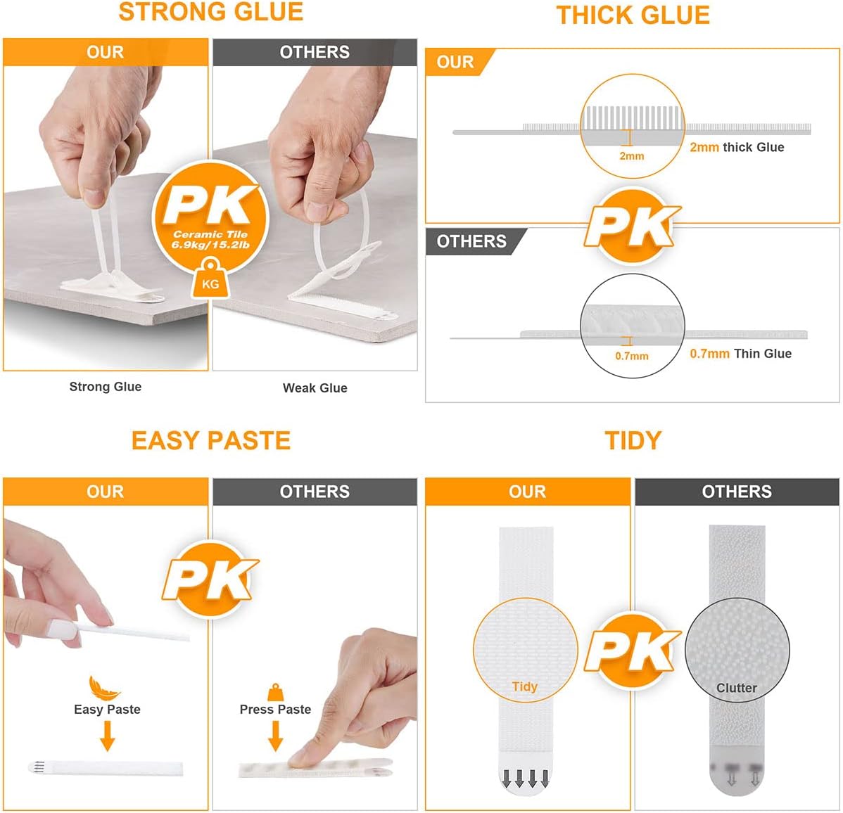 Thumbnail 5 de Ainiv Adhesive Picture Hanging Strips 93x19mm