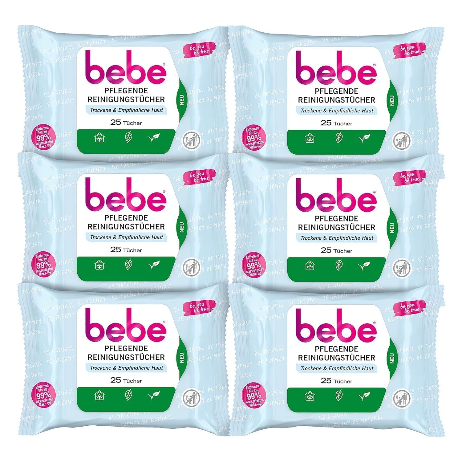 Thumbnail 6 de bebe Pflegende Reinigungstücher (6 x 25) – Mizellentechnologie, 99% wasserfestes Make-up entfernen