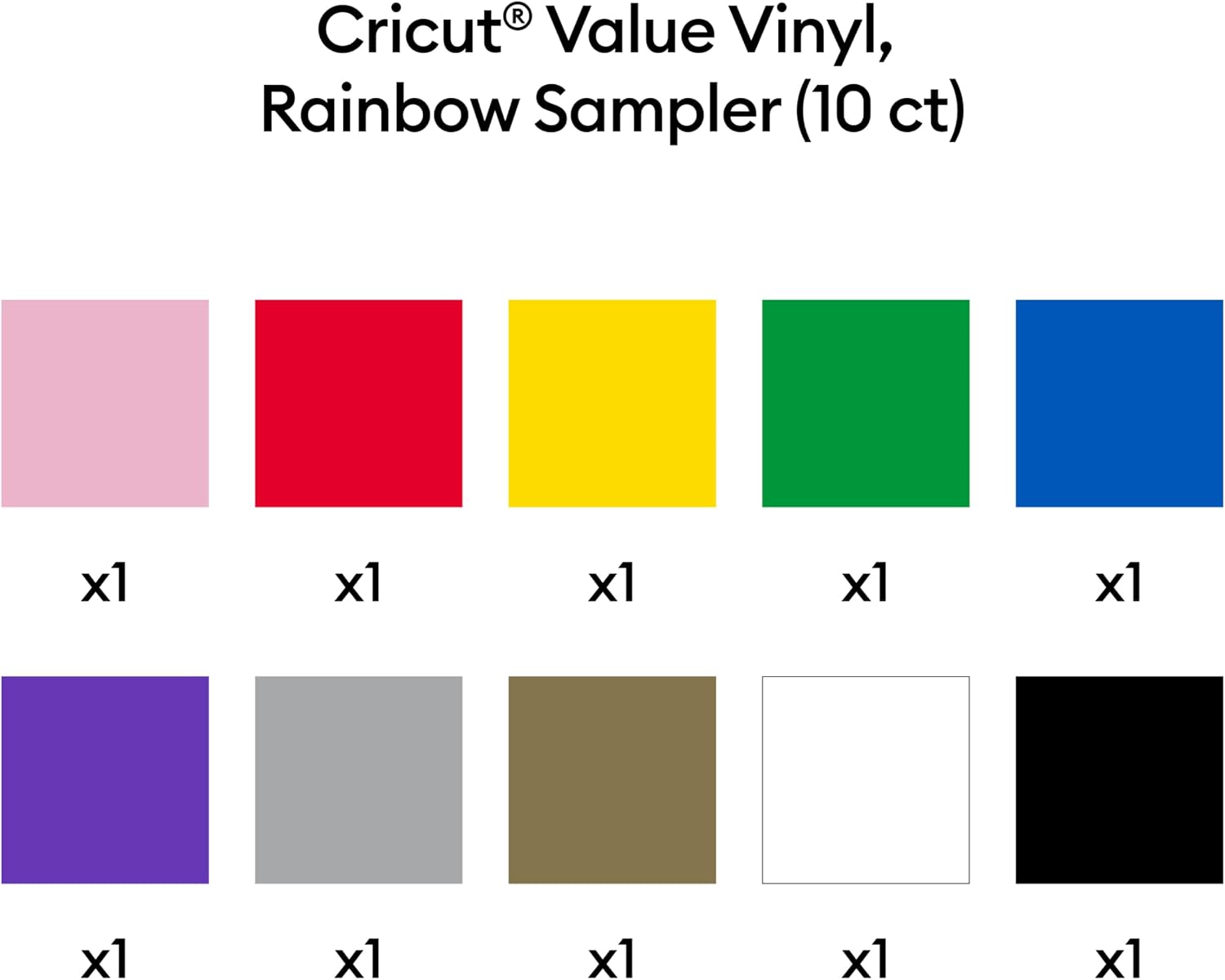Thumbnail 1 de Cricut Permanent Vinyl, 10-Sheet Sampler