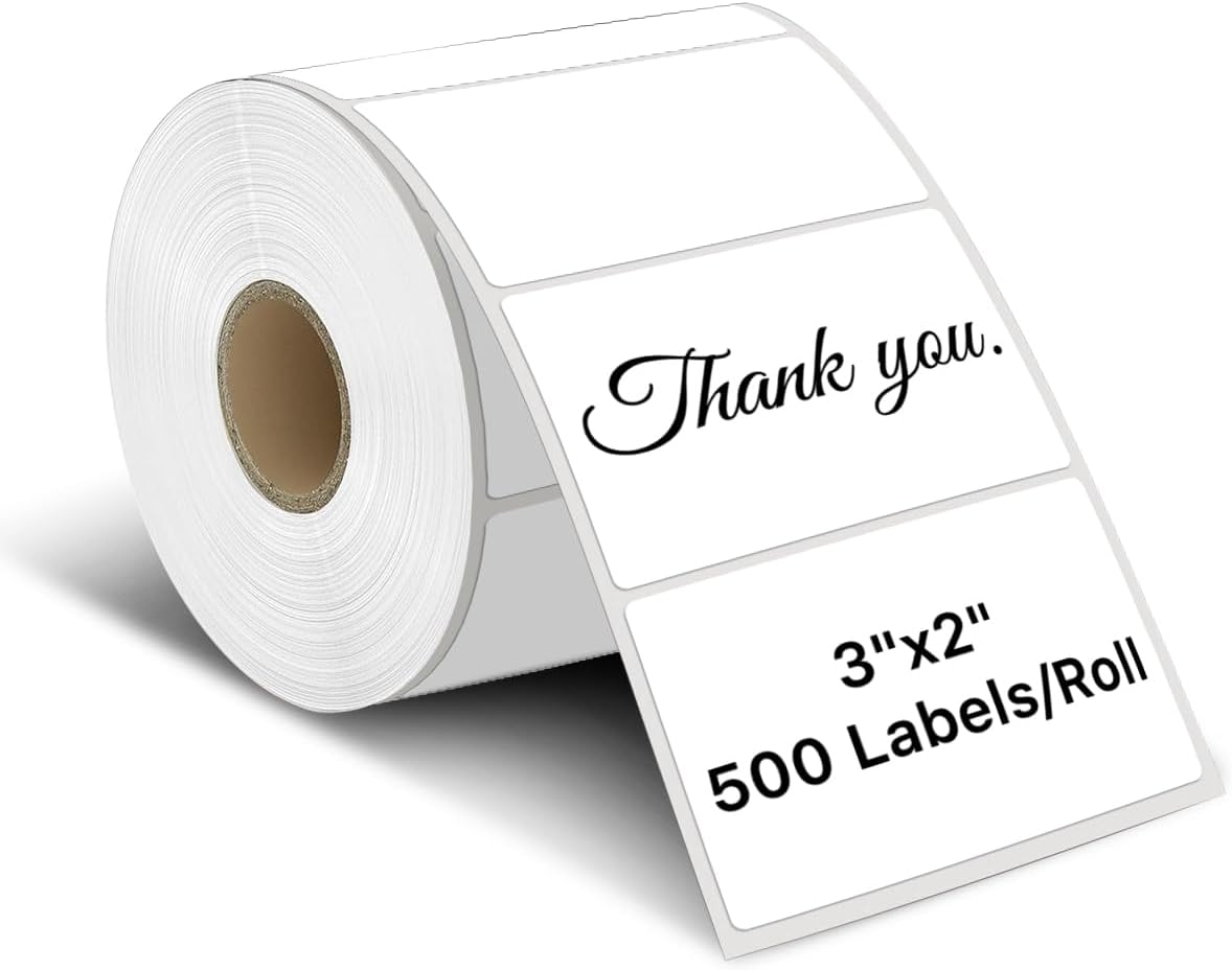 Detalle de iEager 3" x 2" Thermal Labels, White Self-Adhesive Roll of 500