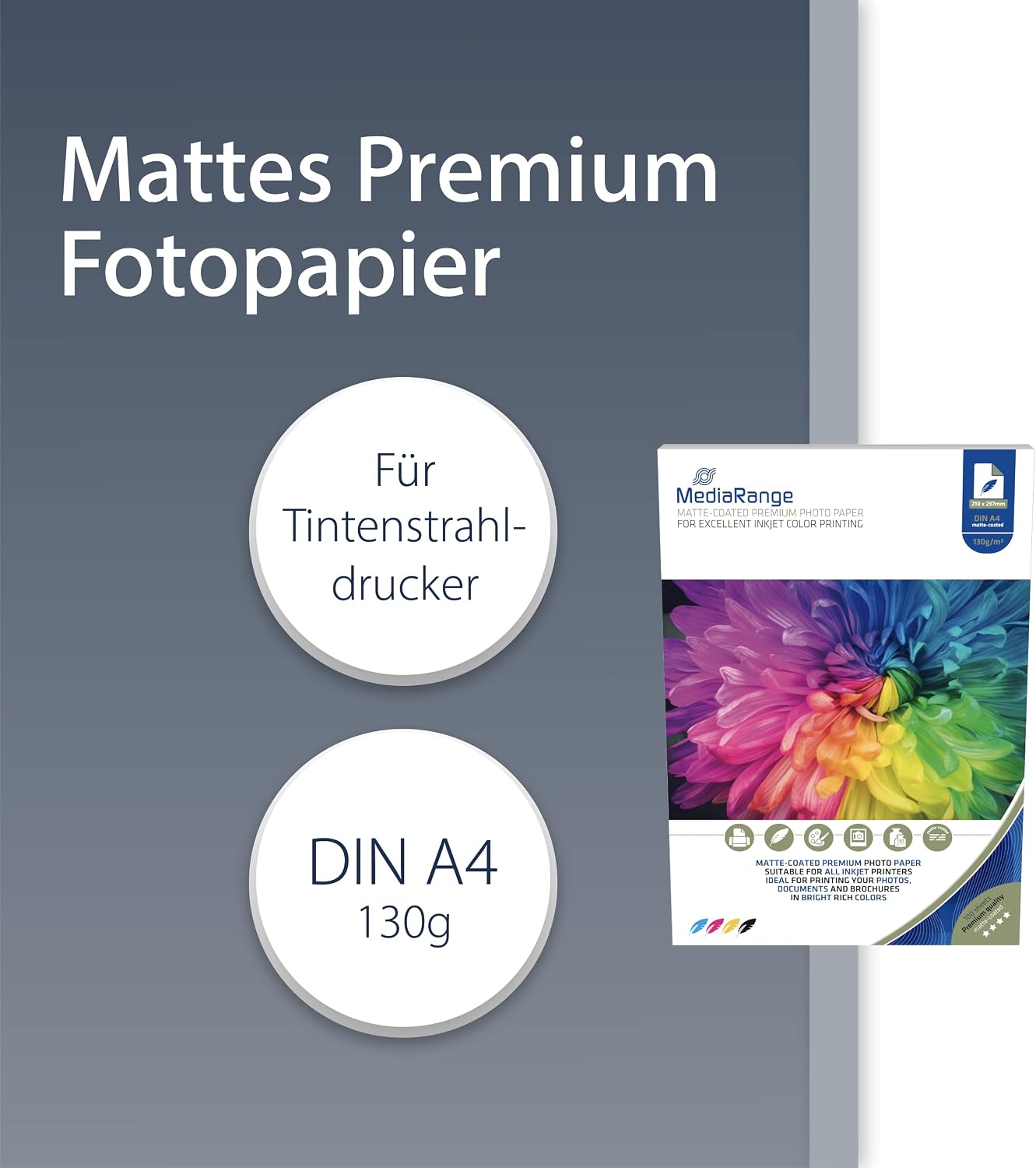 Thumbnail 1 de Papier Photo Mat A4 130 g/m² (mat) — format A4 pour impressions nettes