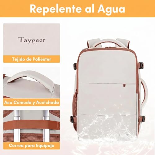 Detalle 2 de Taygeer Mochila 40x30x20 para Ryanair: compañera de viaje ergonómica y organizada