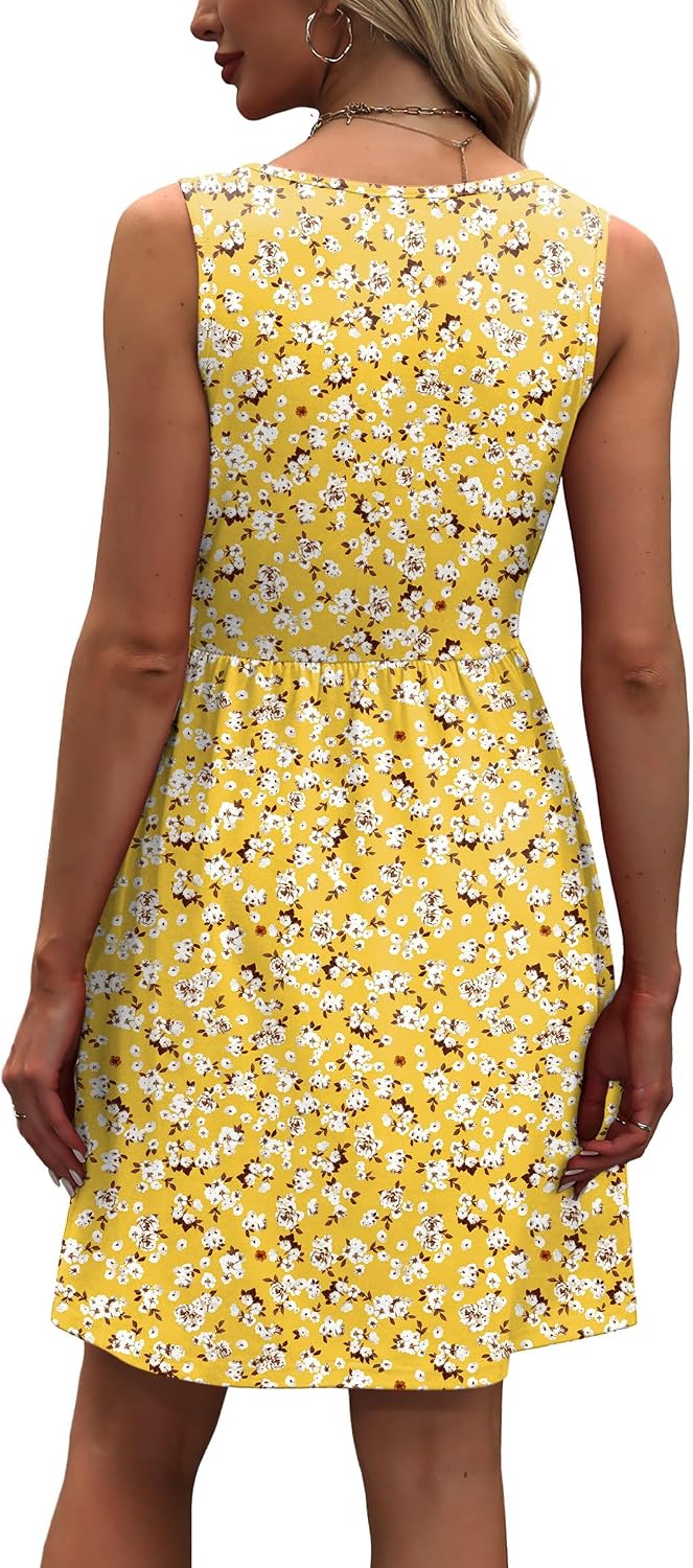 Detalle de WIHOLL Women's Summer A-Line Dress with Pockets