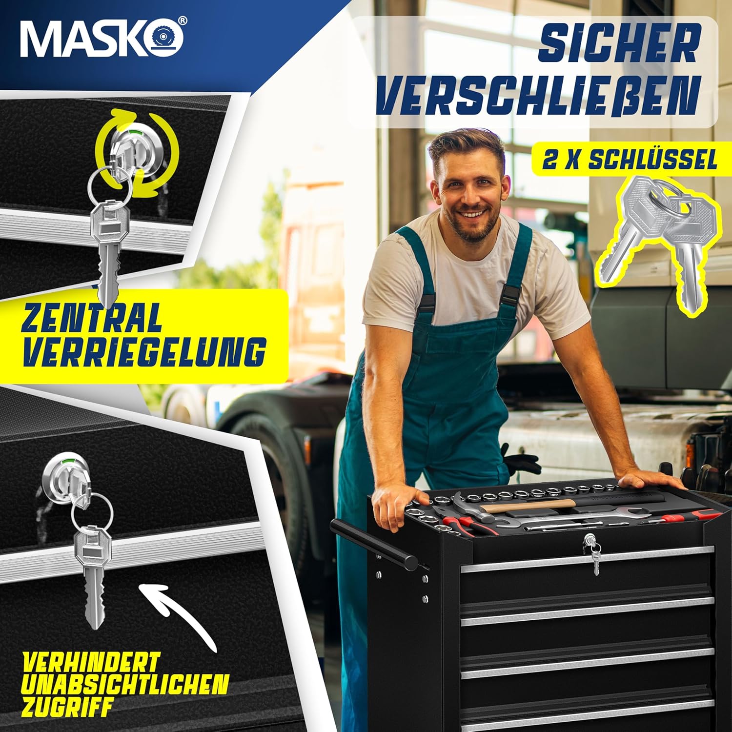 Thumbnail 5 de MASKO Werkstattwagen 5 Schubladen